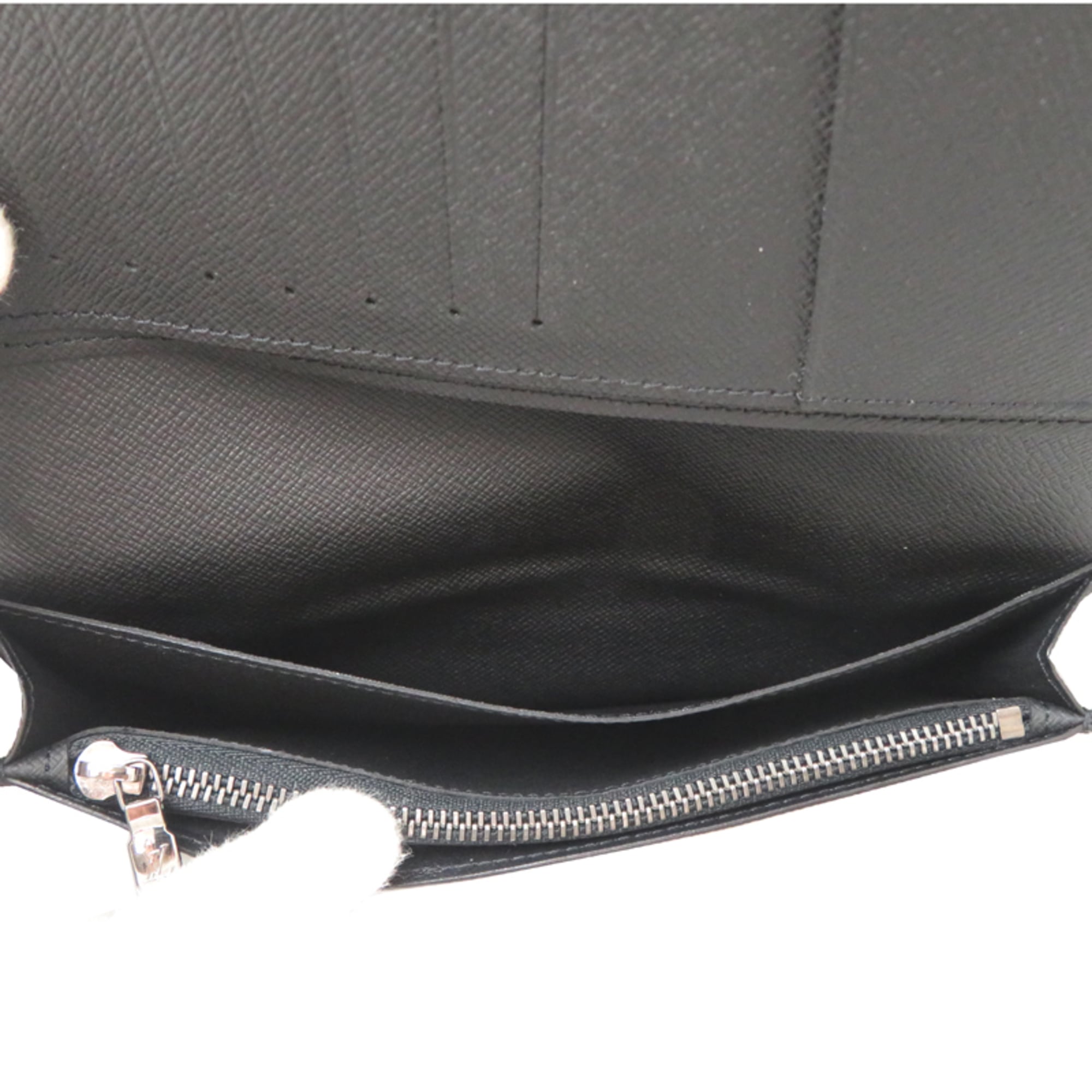 Louis Vuitton Black Gray Long Wallet (Bi-Fold) (Pre-Owned)