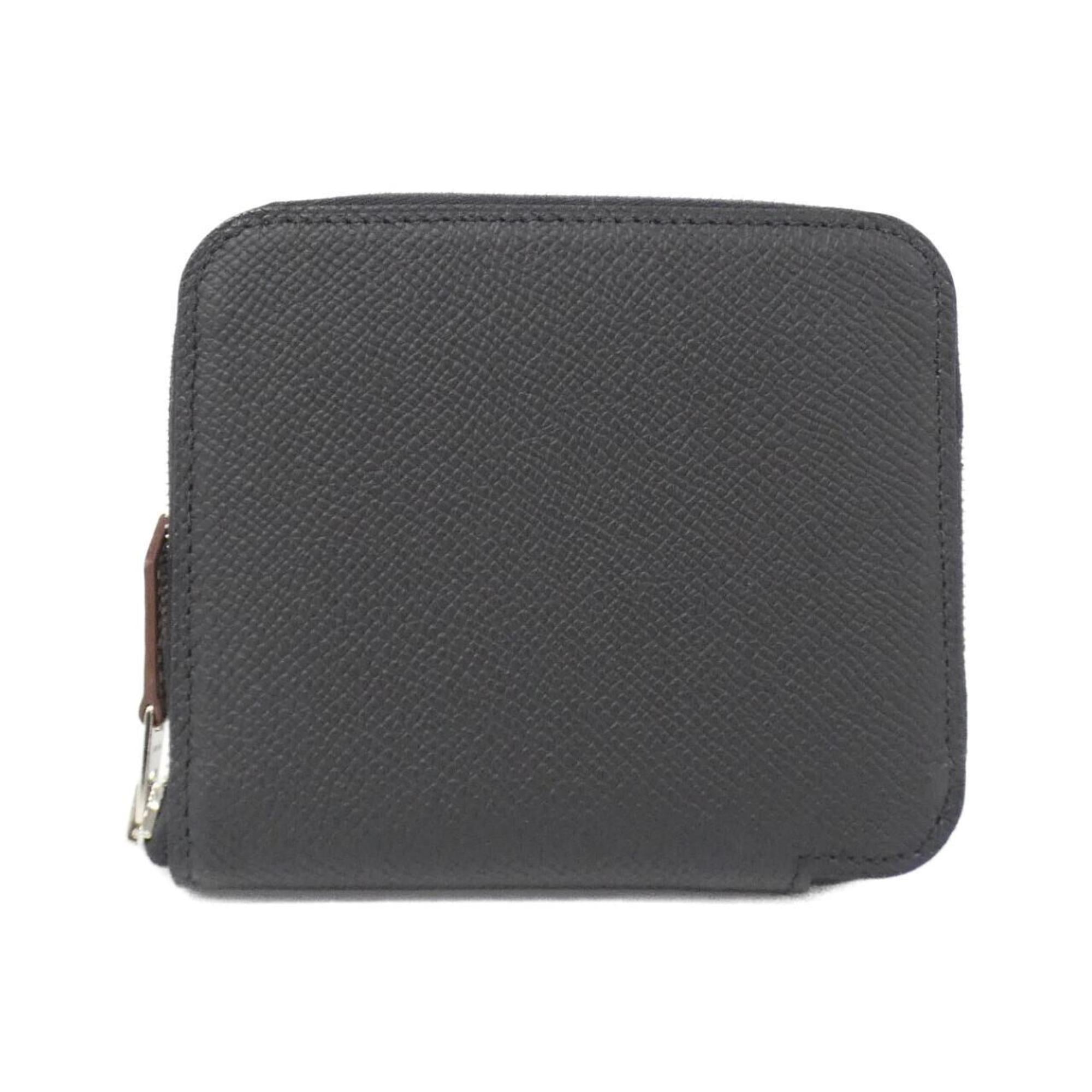 Hermes Black Cassis Epsom Leather Silk Wallet (Bi-Fold) (Pre-Owned)