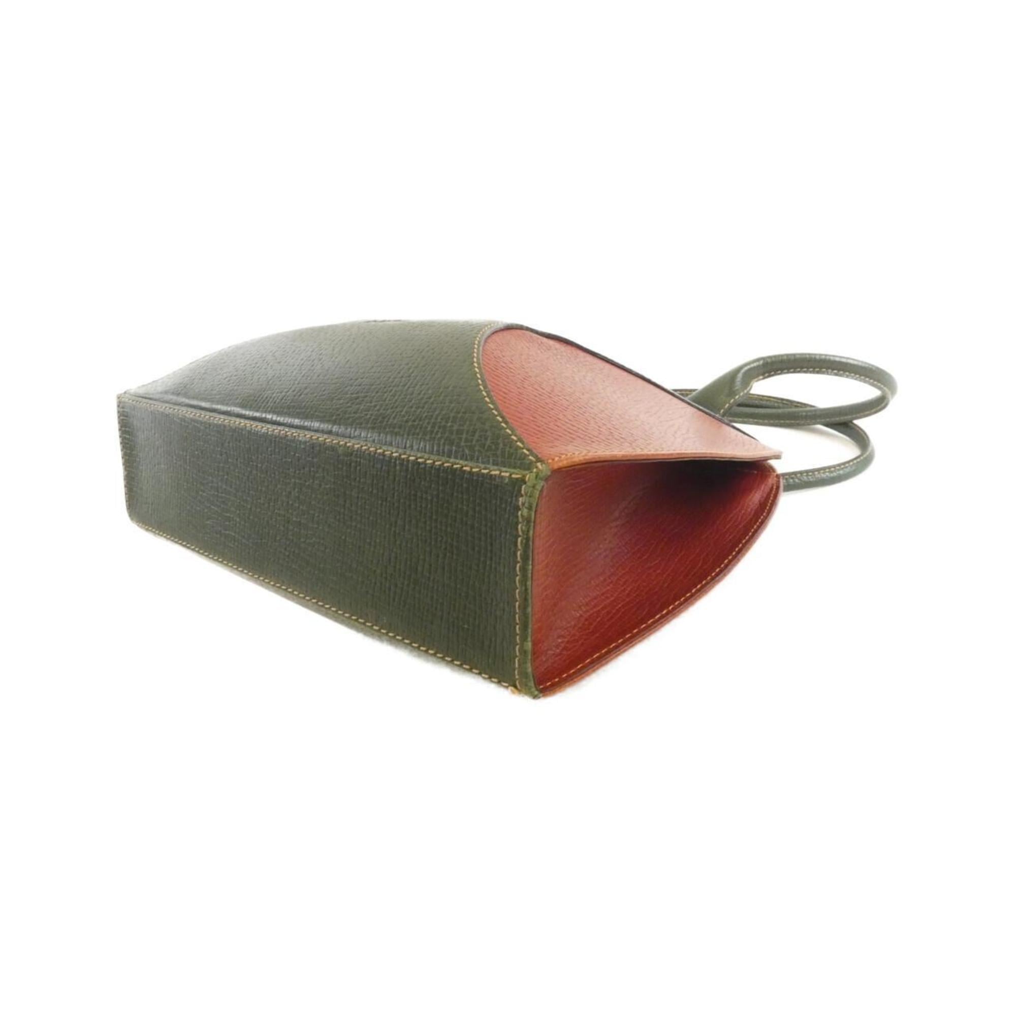 Loewe Brown Green Leather Shoulder Bag (Pre-Owned)