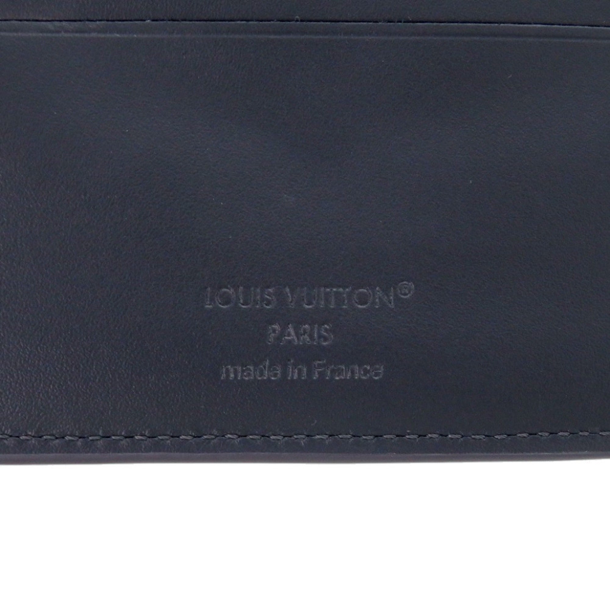 Louis Vuitton Navy Leather Wallet (Bi-Fold) (Pre-Owned)