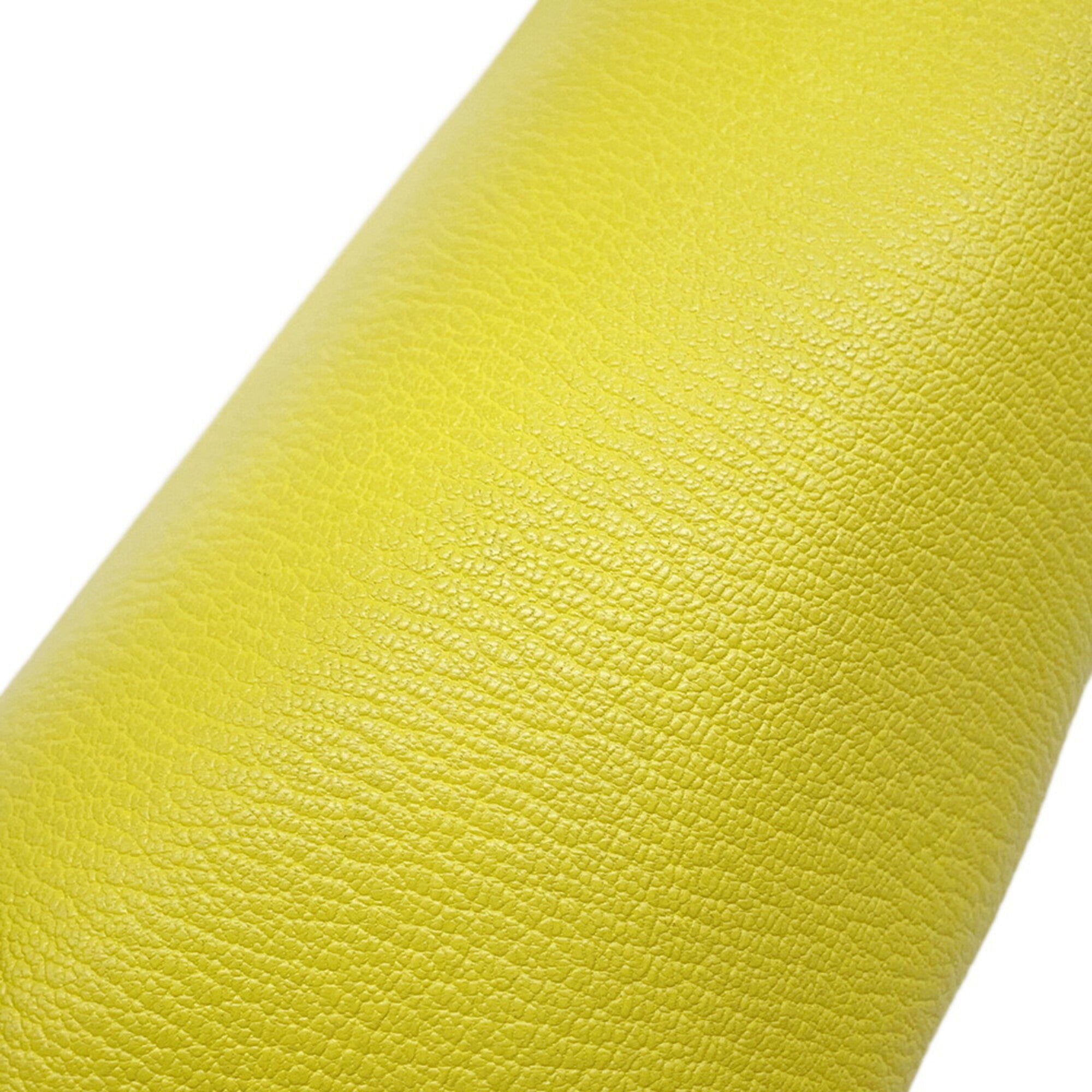 Hermes Lime Chevre Myzore Leather Clutch Bag Handbag (Pre-Owned)