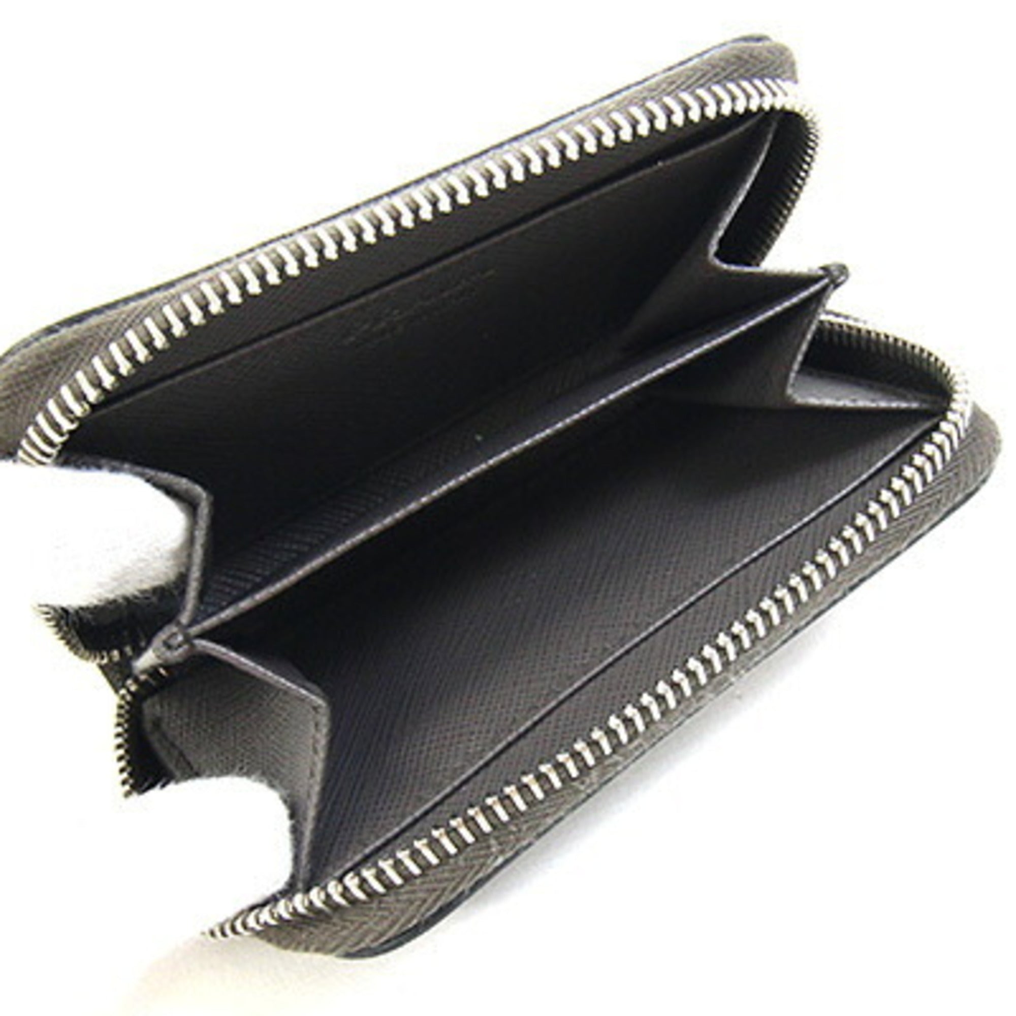 Prada Gray Leather Coin Purse/Coin Case (Pre-Owned)