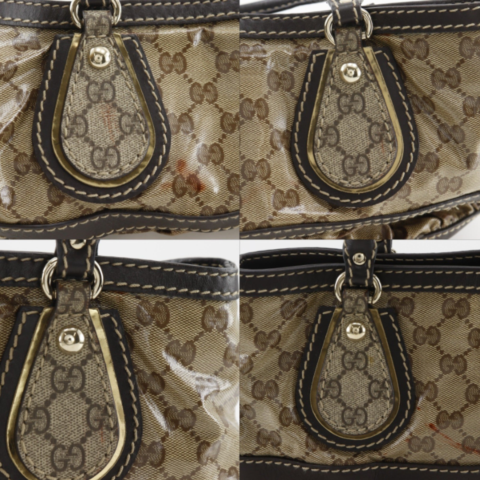 Gucci Brown Coated Canvas Tote Bag (Pre-Owned)