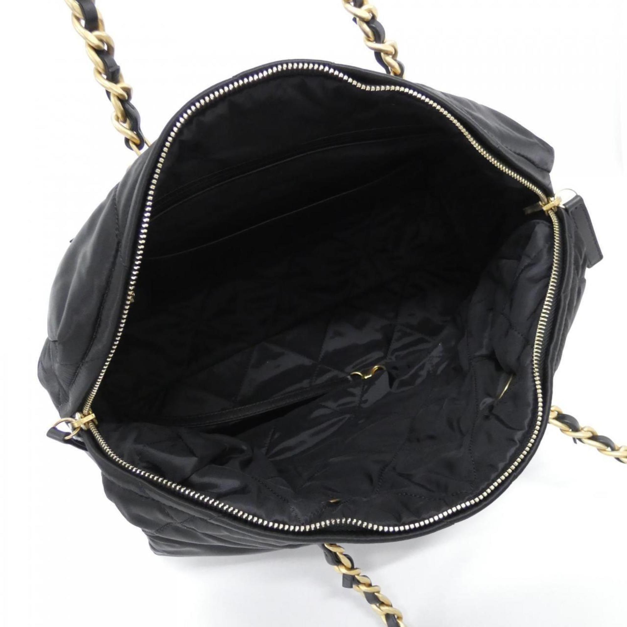 Chanel Black Satin Shoulder Bag (Pre-Owned)