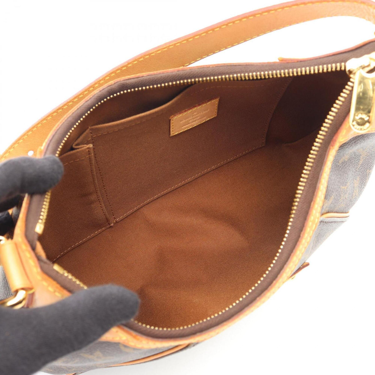 Louis Vuitton Brown Coated Canvas Leather Handbag Shoulder Bag (Pre-Owned)