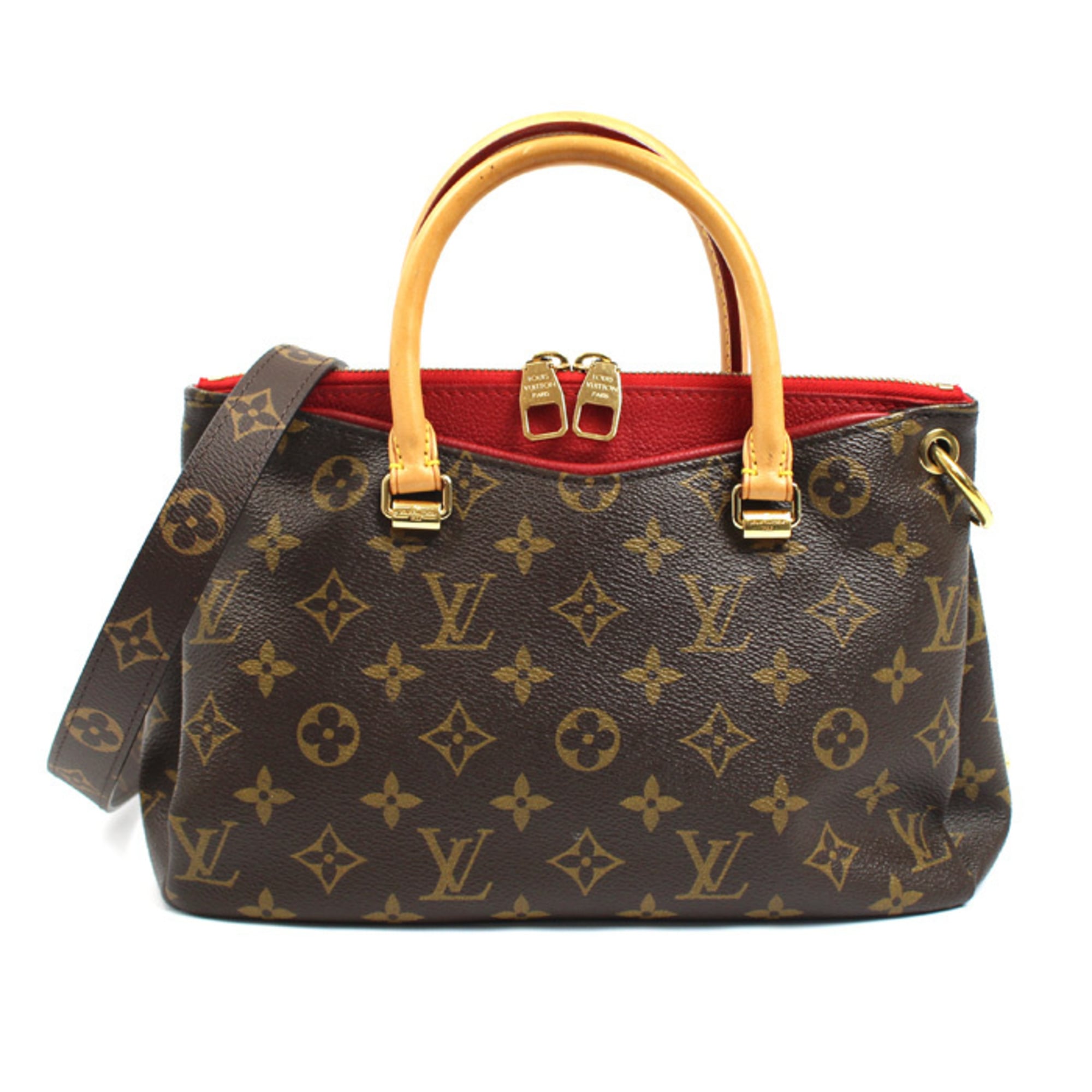 Louis Vuitton Brown Red Color Monogram Shoulder Bag (Pre-Owned)