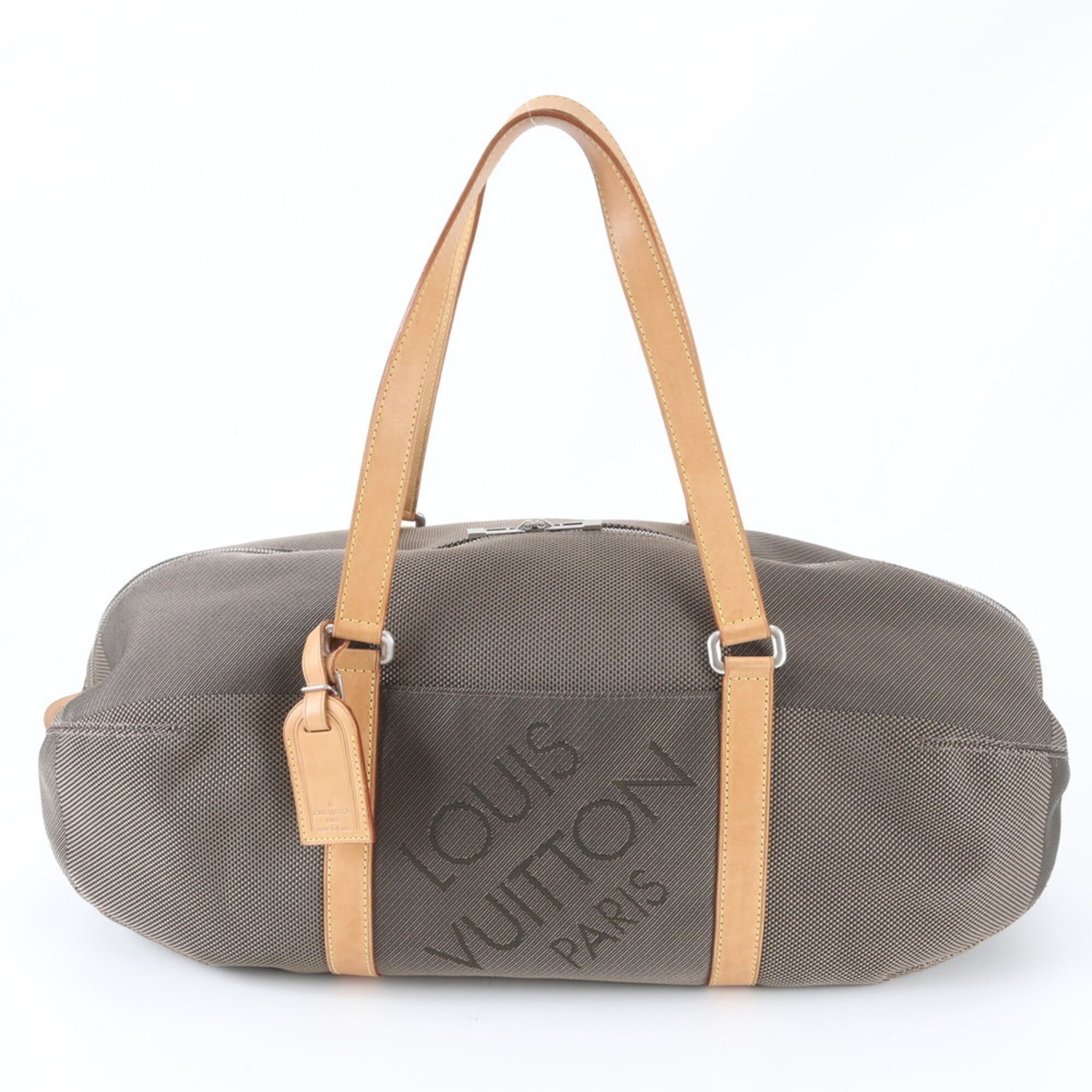 Louis Vuitton Beige Brown Damier Canvas Leather Canvas Handbag (Pre-Owned)