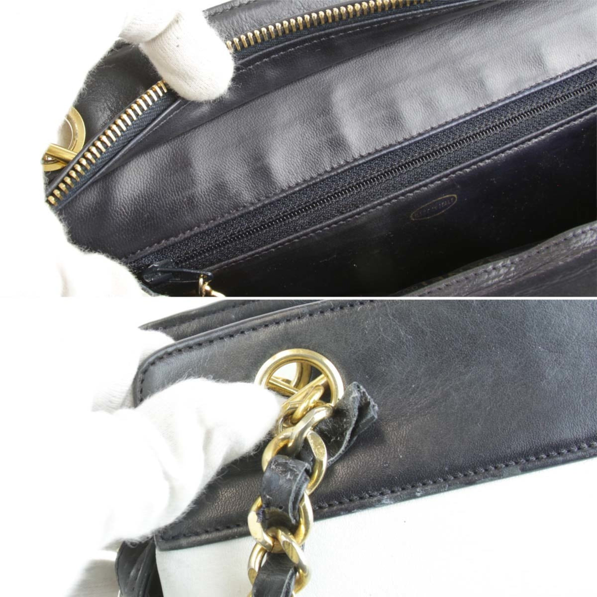 Chanel White Leather Shoulder Bag (Pre-Owned)