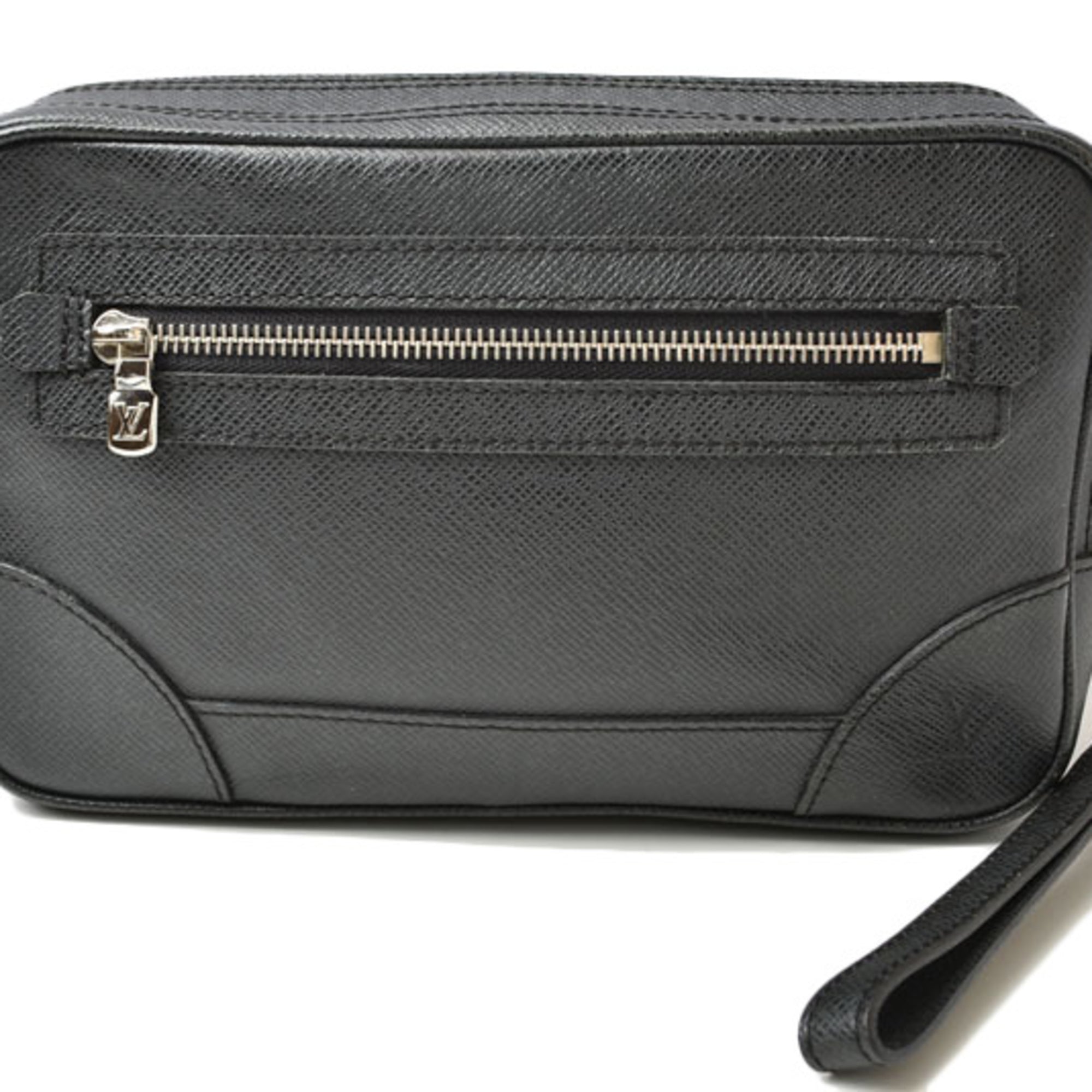 Louis Vuitton Ardoise Black Taiga Leather Clutch Bag (Pre-Owned)