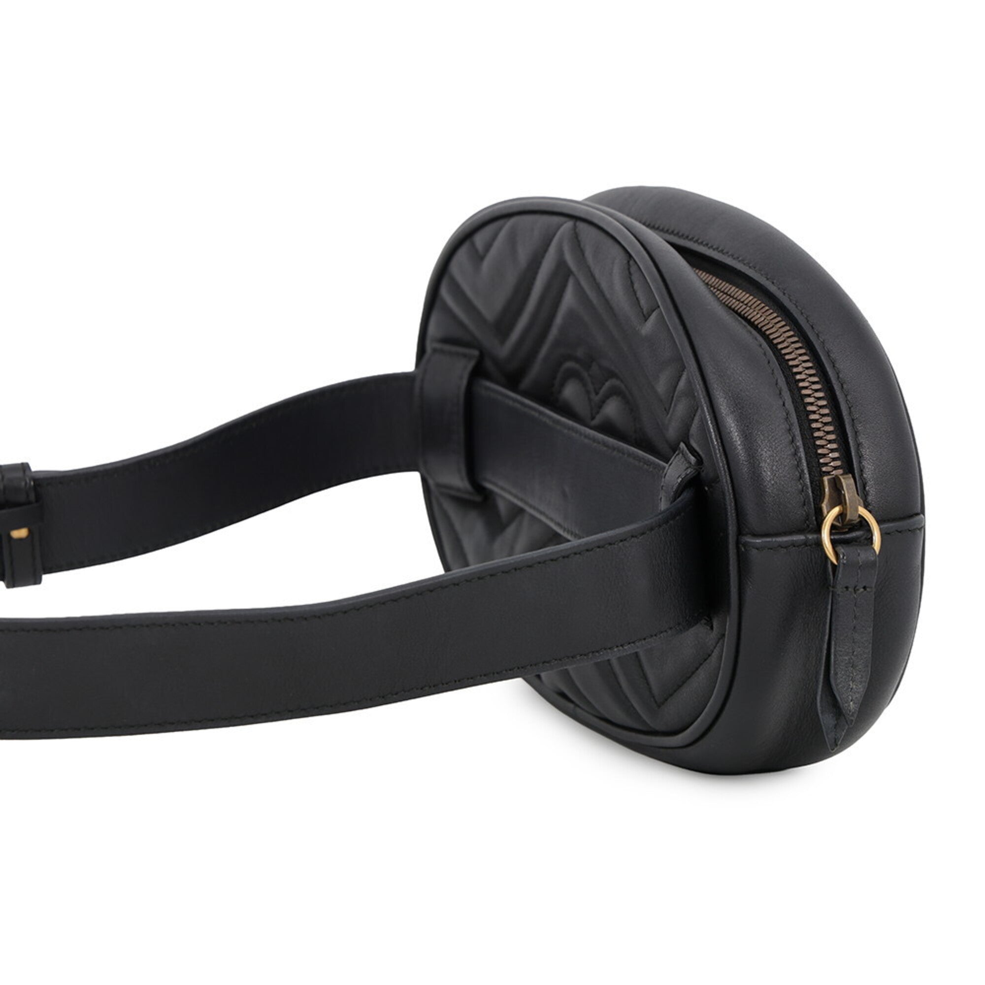 Gucci Gg Marmont Black Leather Handbag Pouch Sling Bag (Pre-Owned)