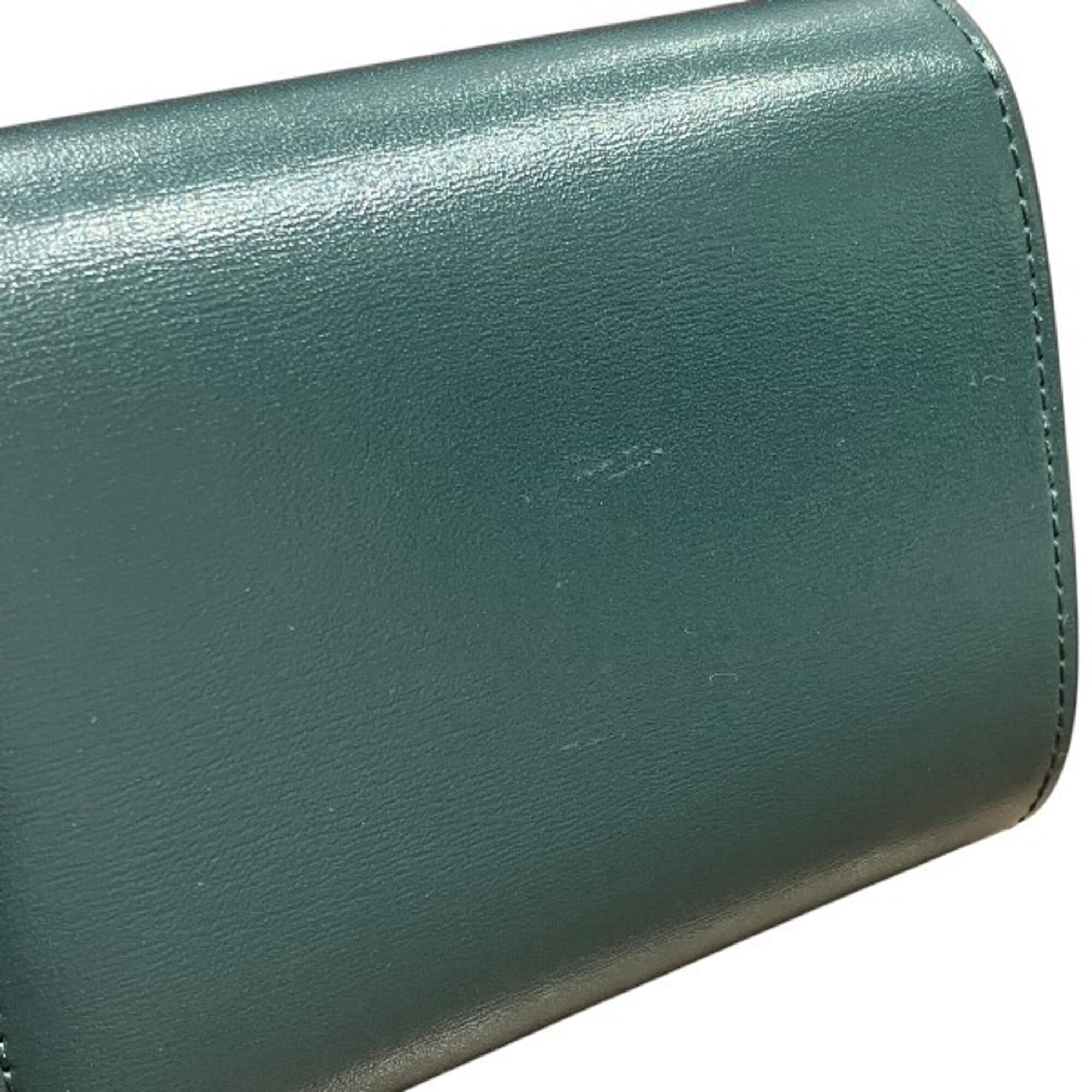 Celine Green Leather Wallet (Tri-Fold) (Pre-Owned)