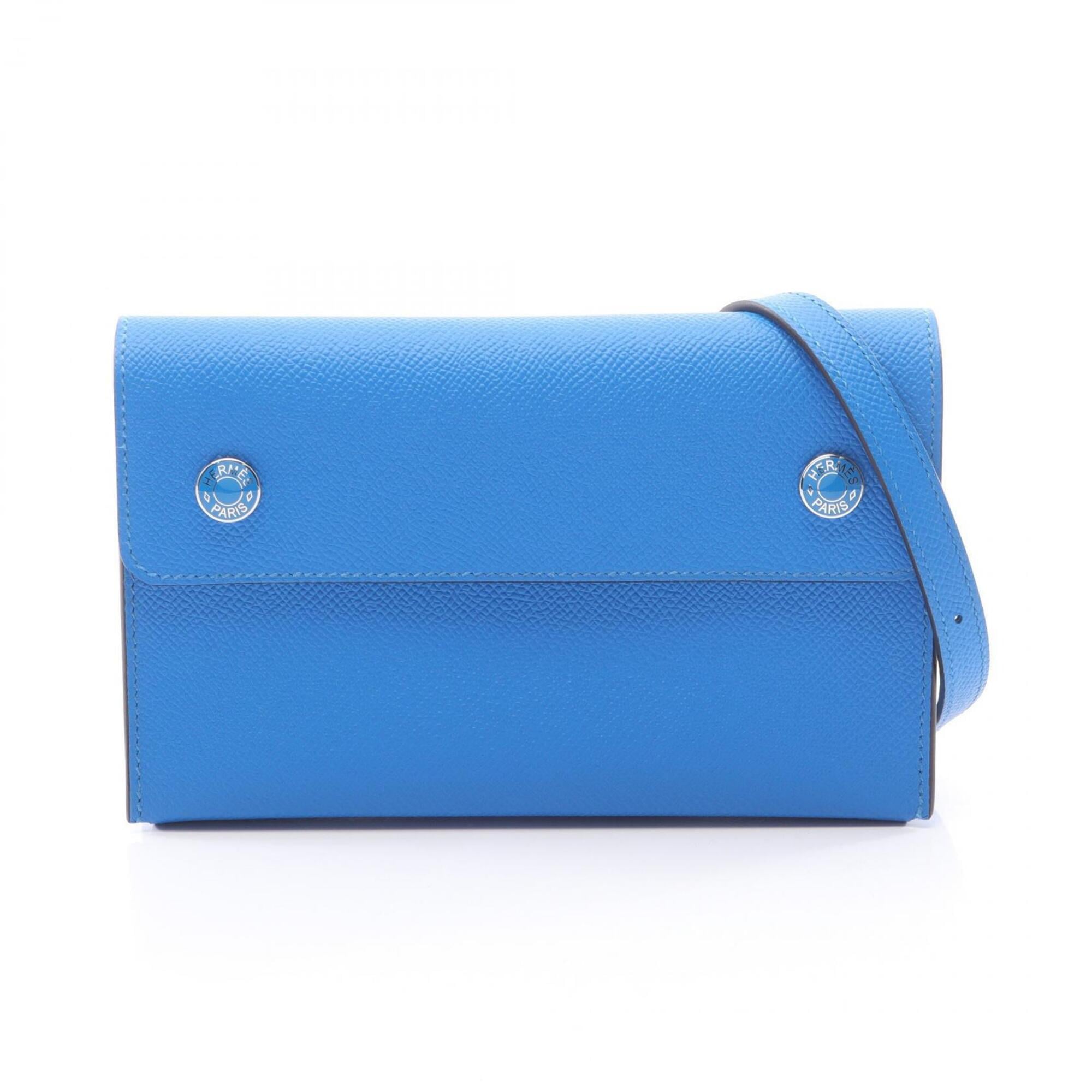 Hermes Blue Epsom Leather Handbag Shoulder Bag (Pre-Owned)