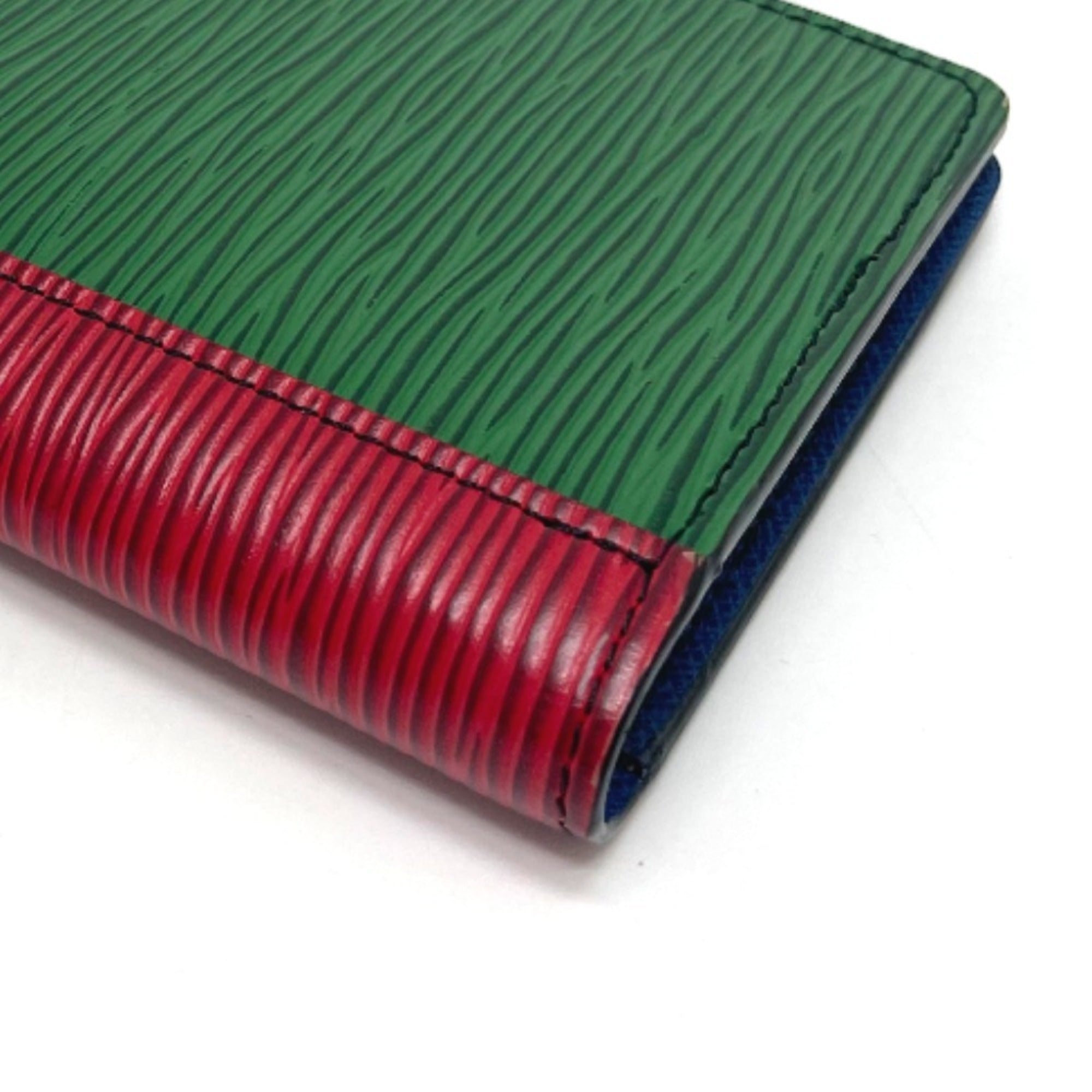 Louis Vuitton Epi Blue Green Red Color Epi Leather Long Wallet (Bi-Fold) (Pre-Owned)