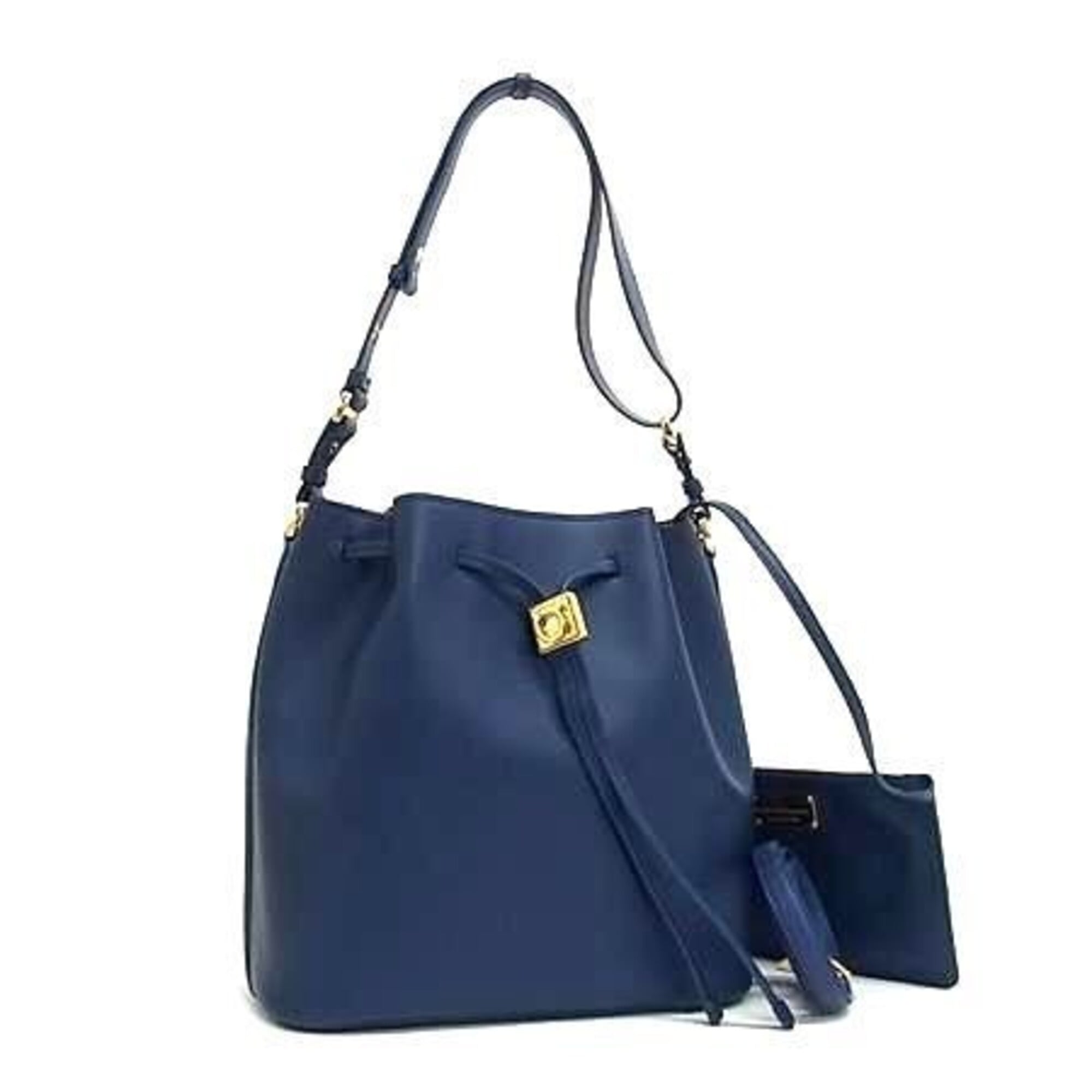 Salvatore Ferragamo Blue Leather Shoulder Bag (Pre-Owned)