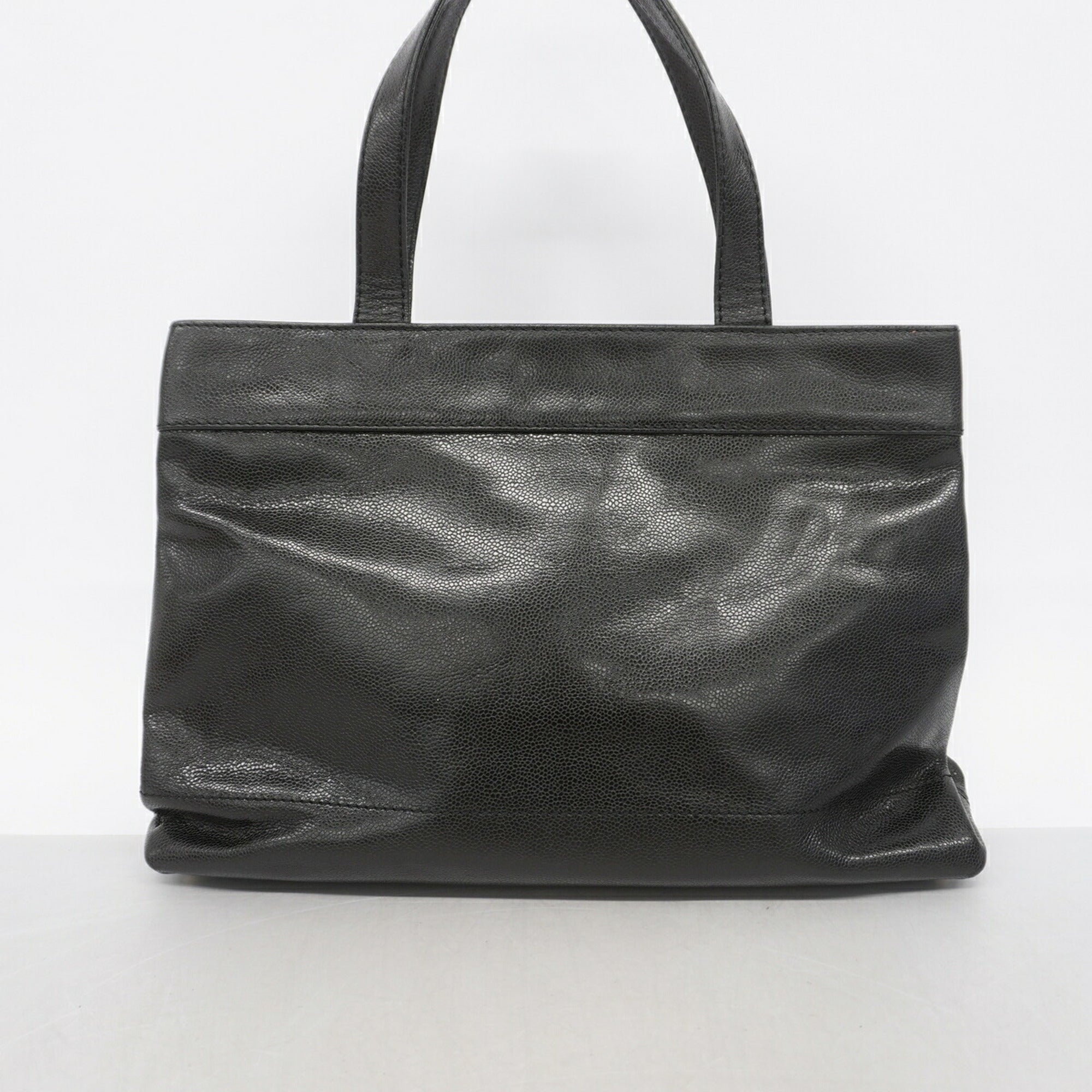 Chanel Black Grained Calfskin Tote Bag (Pre-Owned)