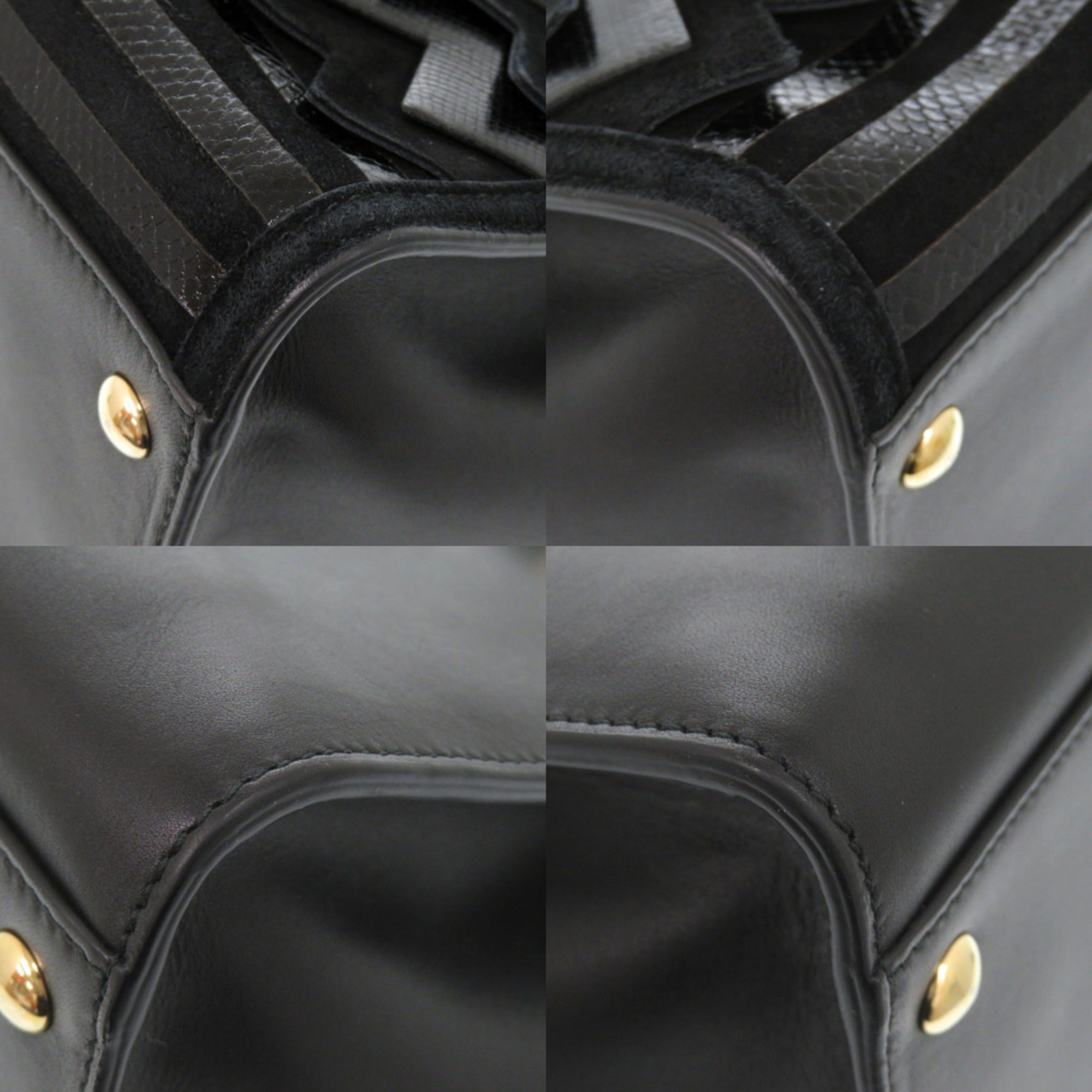 Salvatore Ferragamo Gancini Black Leather Handbag (Pre-Owned)