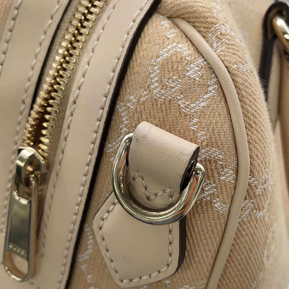 Gucci Beige Champagne Gold Gg Supreme Boston Bag Handbag (Pre-Owned)