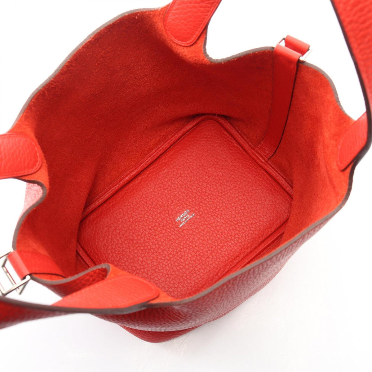 Hermes Picotin Red Color Taurillon Clemence Leather Handbag (Pre-Owned)