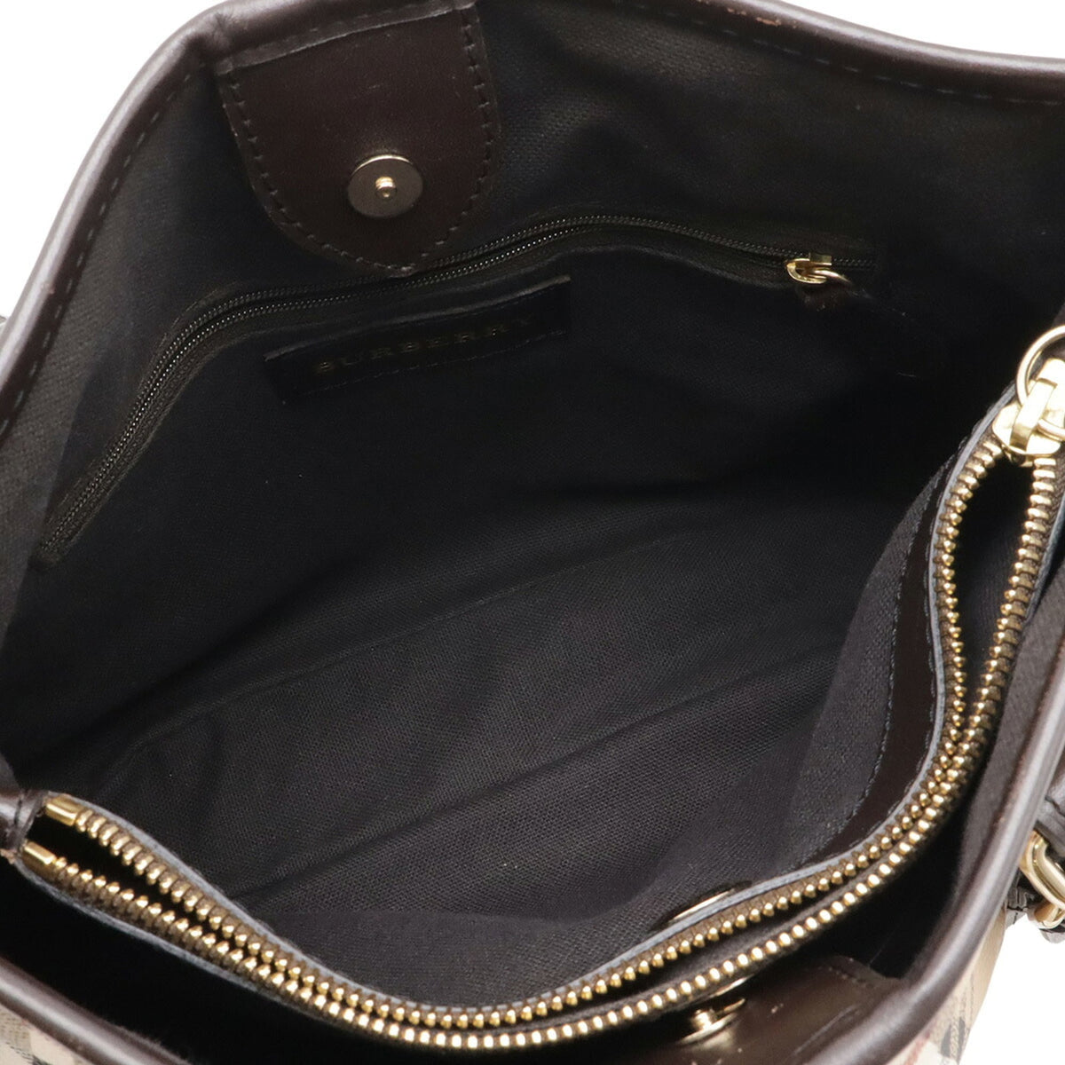 Burberry Beige Black Bordeaux Dark Brown Pvc Leather Shoulder Bag Tote Bag (Pre-Owned)