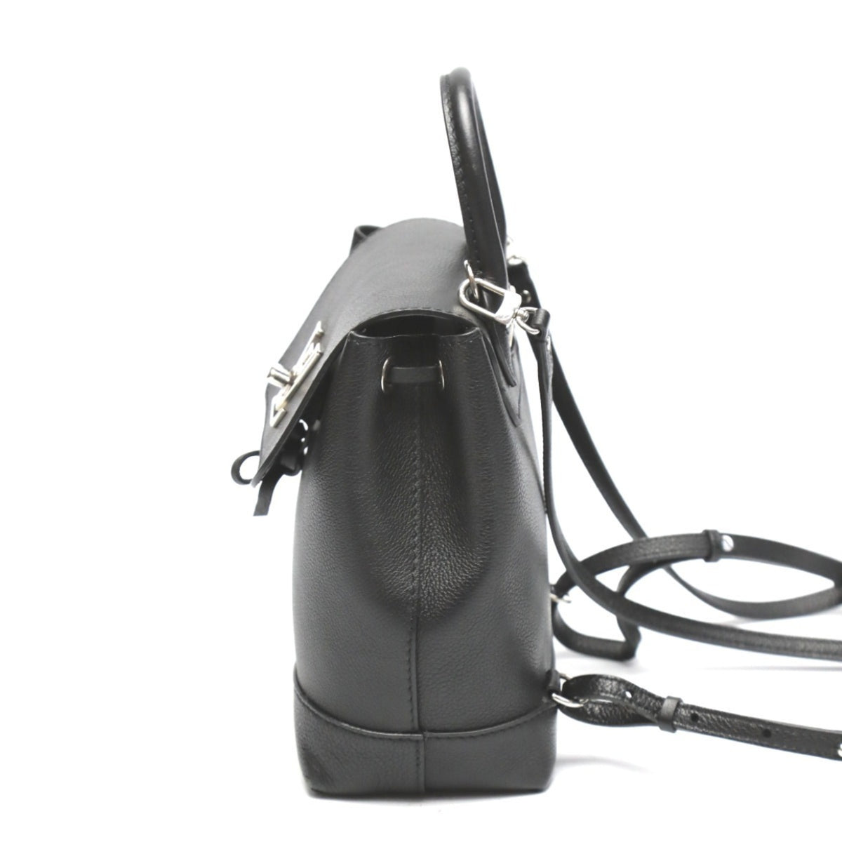 Louis Vuitton Black Noir Leather Backpack (Pre-Owned)