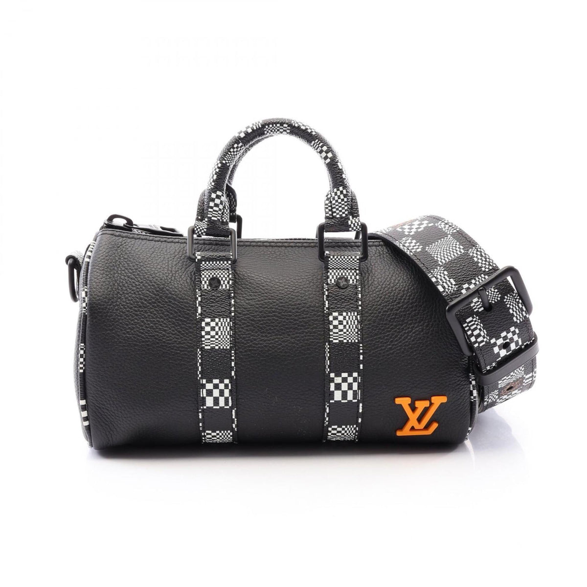Louis Vuitton Black Leather Coated Canvas Handbag (Pre-Owned)