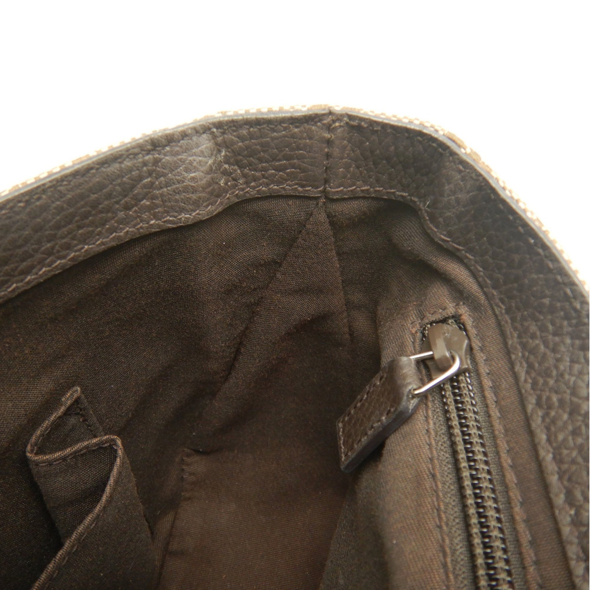 Gucci Beige Gg Canvas Leather Shoulder Bag (Pre-Owned)