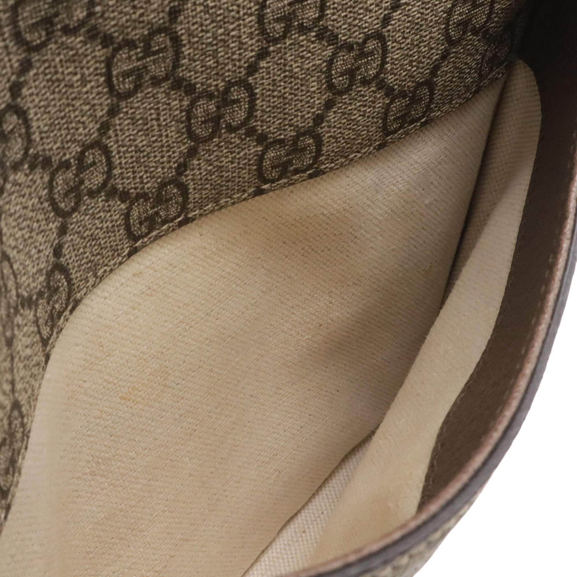 Gucci Beige Brown Green Red Color Yellow Gg Supreme Handbag Shoulder Bag (Pre-Owned)