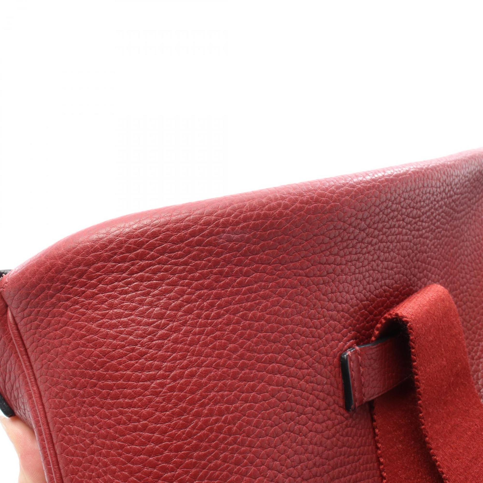 Hermes Red Color Rouge Garance Taurillon Clemence Leather Shoulder Bag (Pre-Owned)
