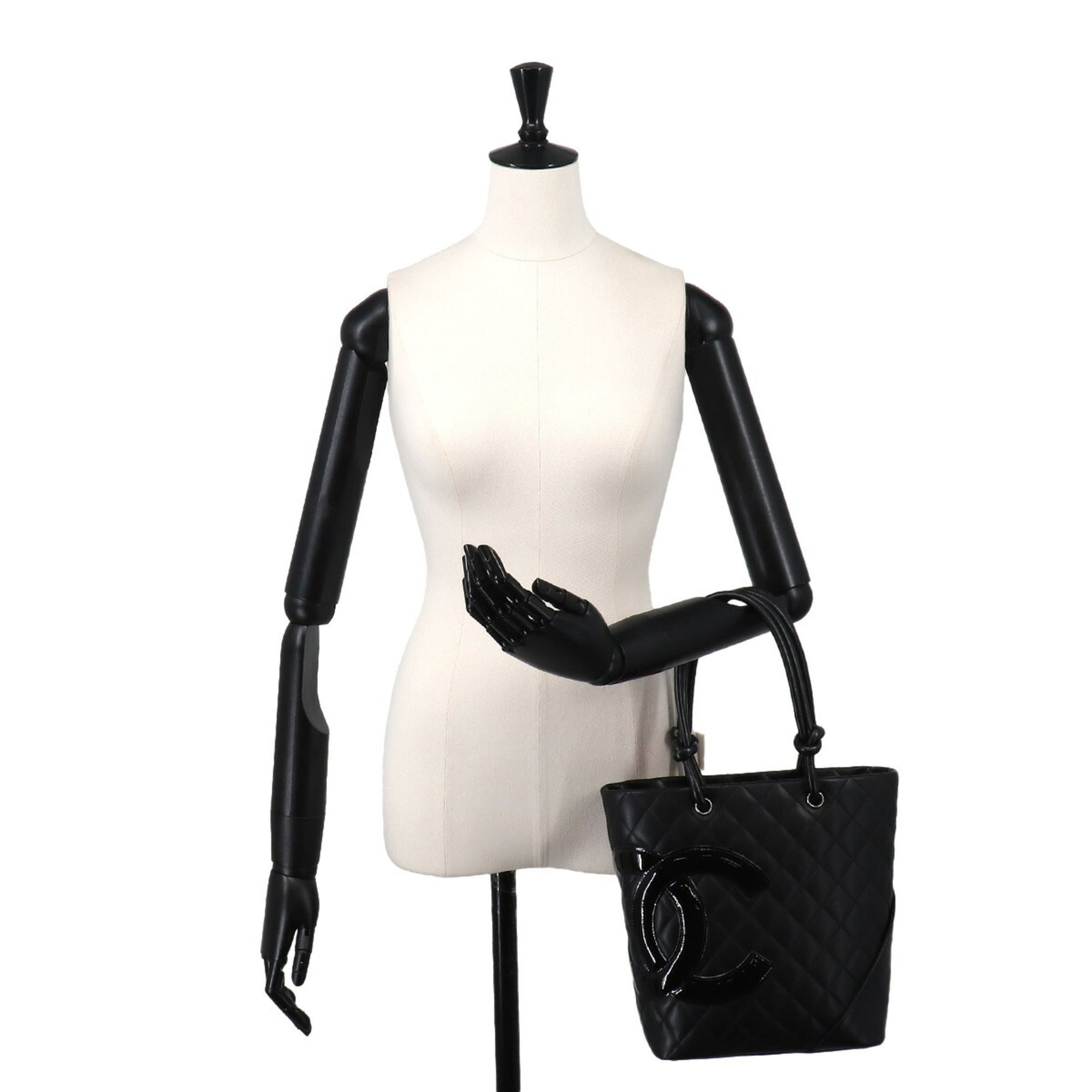 Chanel Black Leather Handbag Tote Bag (Pre-Owned)