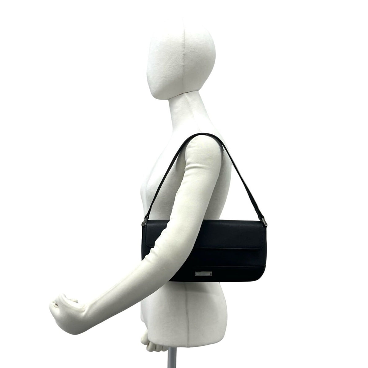 Burberry Black Leather Handbag Shoulder Bag (Pre-Owned)