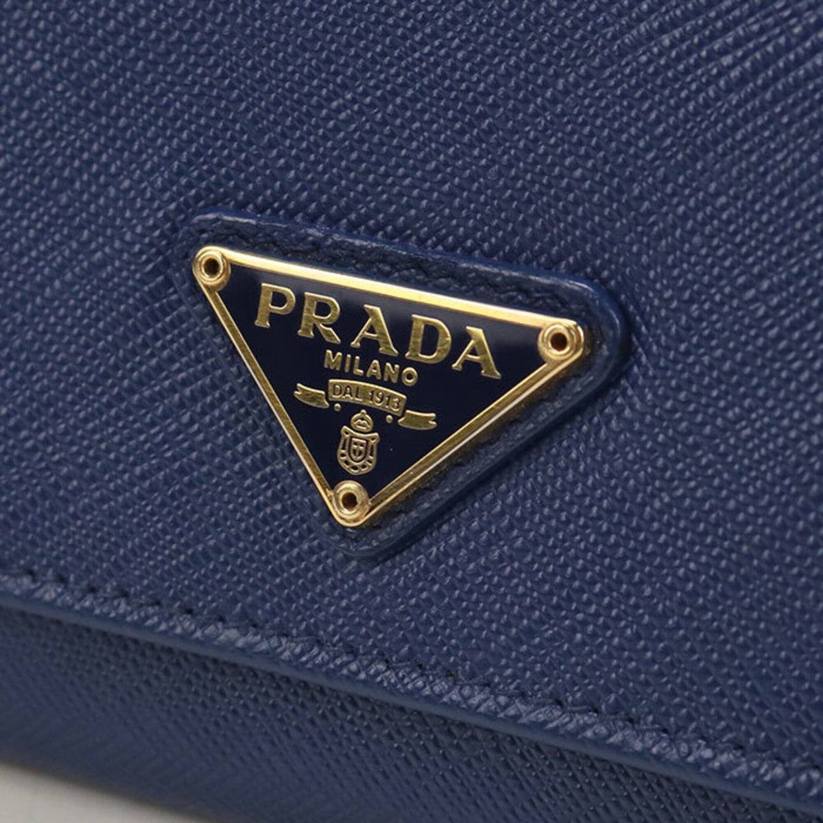 Prada Blue Leather Long Wallet (Bi-Fold) (Pre-Owned)