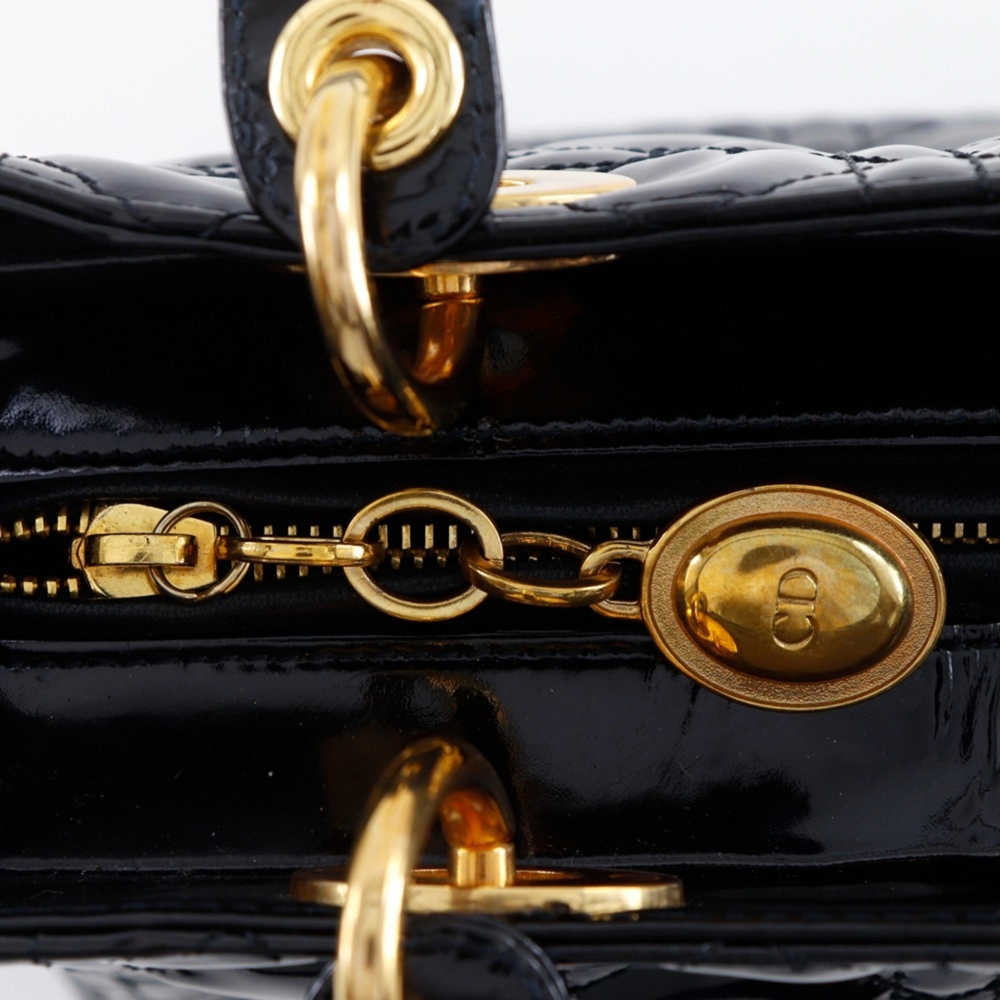 Christian Dior Black Patent Leather Handbag (Pre-Owned)