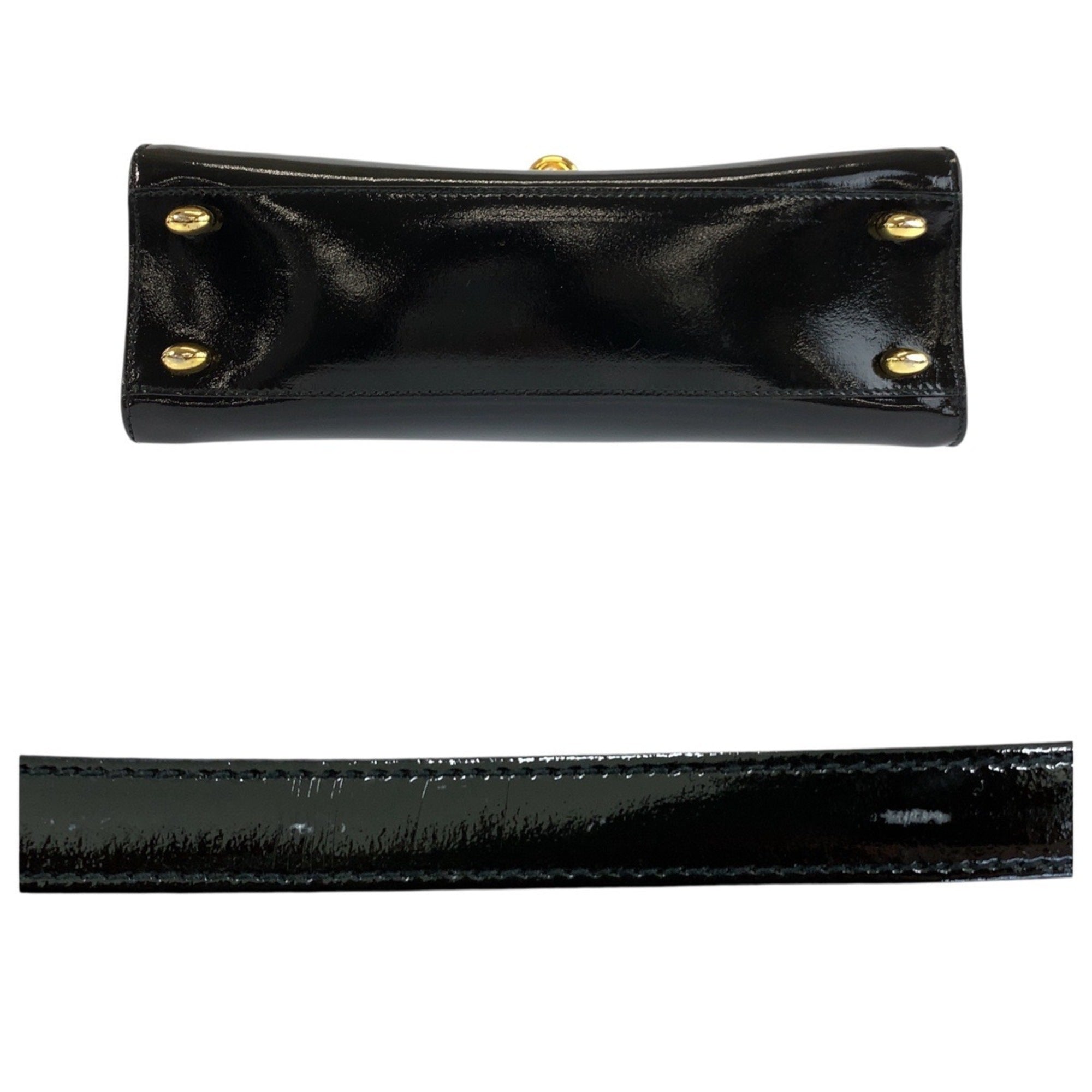 Celine Black Patent Leather Handbag Shoulder Bag (Pre-Owned)