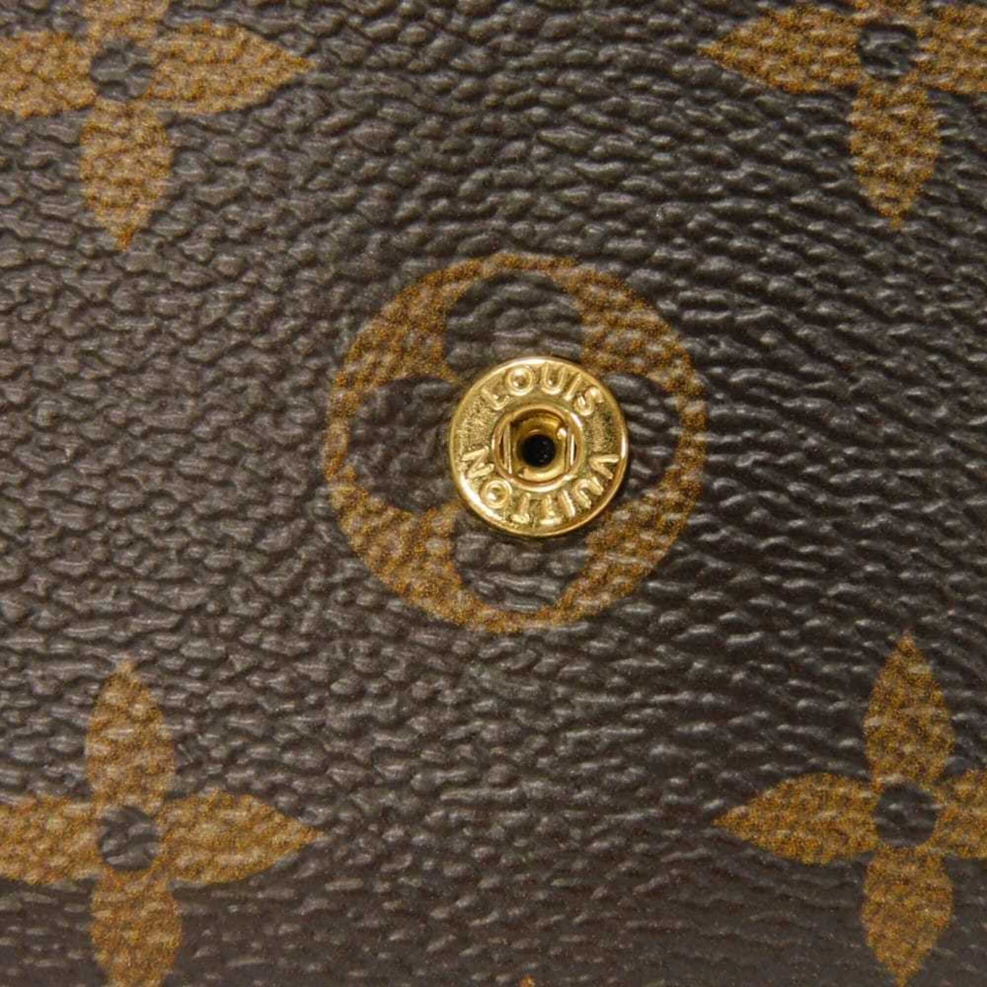 Louis Vuitton Brown Hot Pink Monogram Canvas Leather Long Wallet (Bi-Fold) (Pre-Owned)
