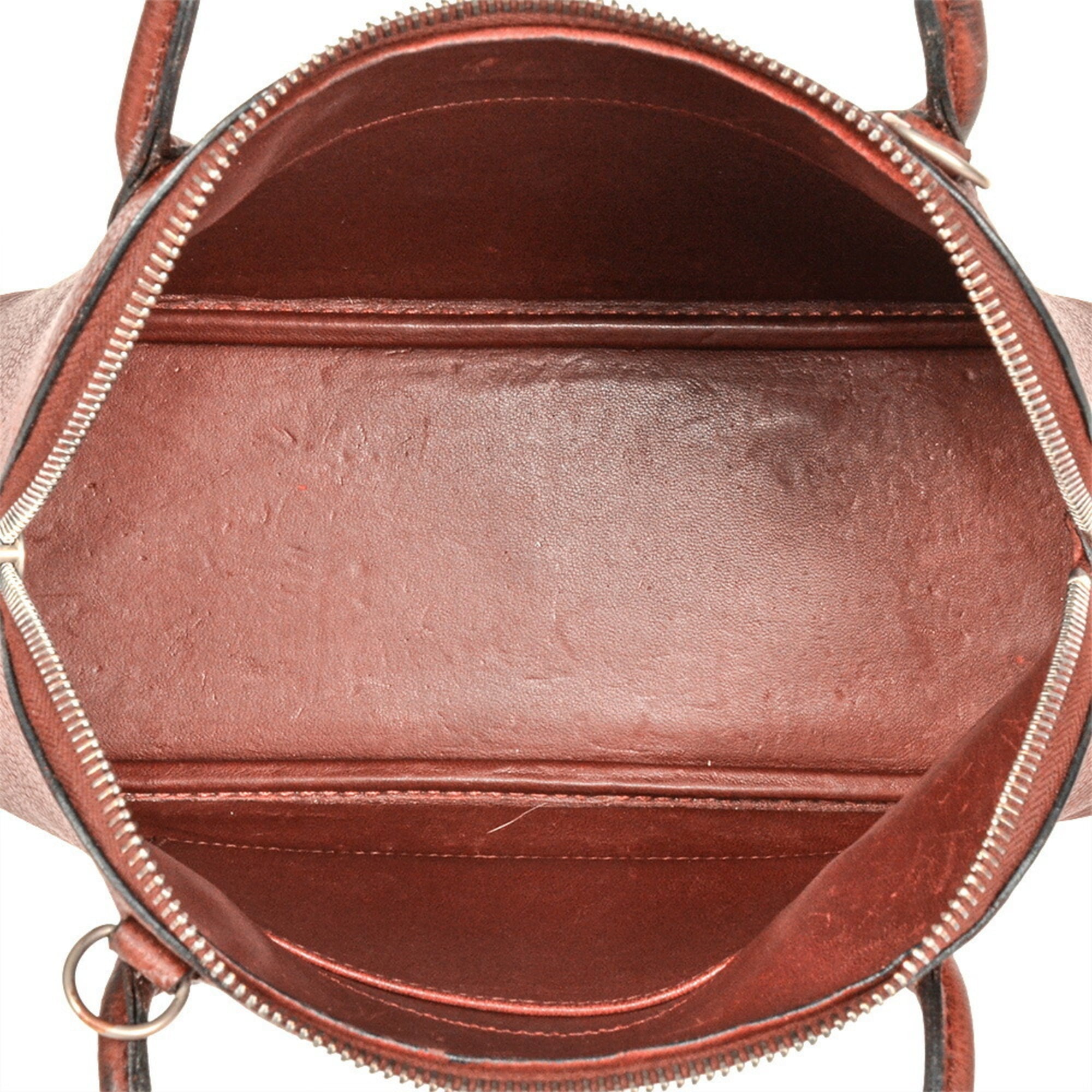 Hermes Rouge H Courchevel Leather Handbag (Pre-Owned)