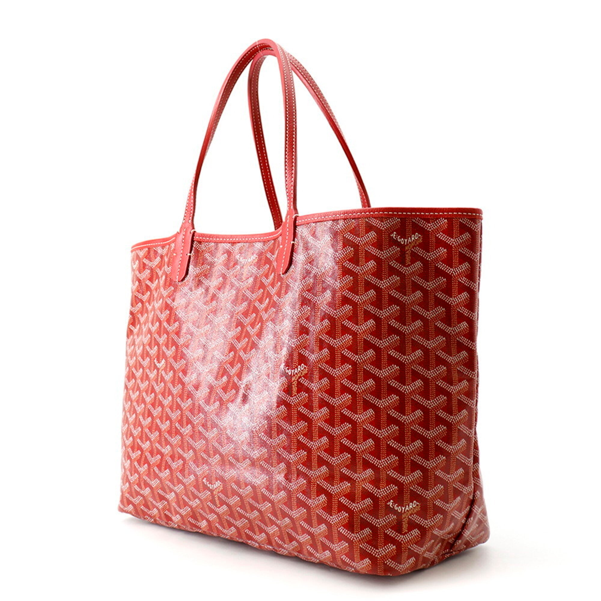 Goyard Red Color Pvc Leather Handbag Tote Bag (Pre-Owned)