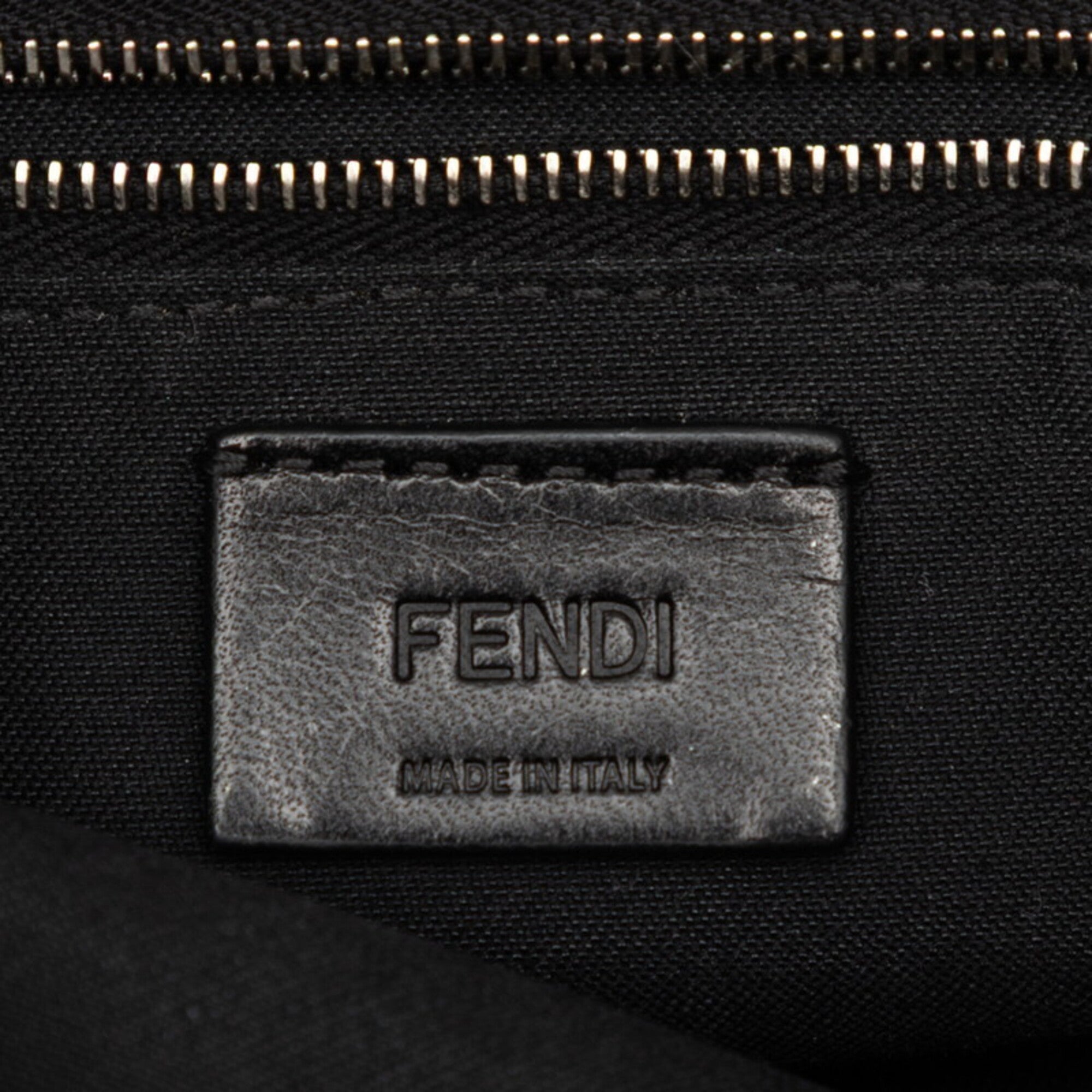 Fendi Black Brown Canvas Leather Shoulder Bag (Pre-Owned)