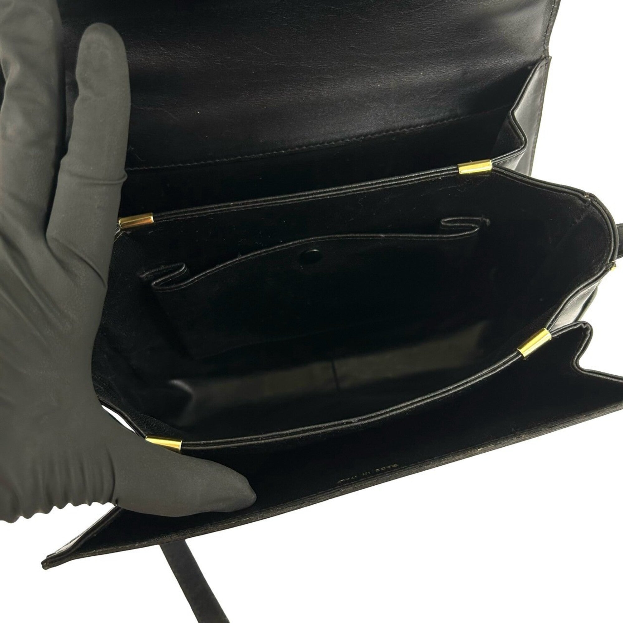 Celine Black Leather Pochette Shoulder Bag (Pre-Owned)