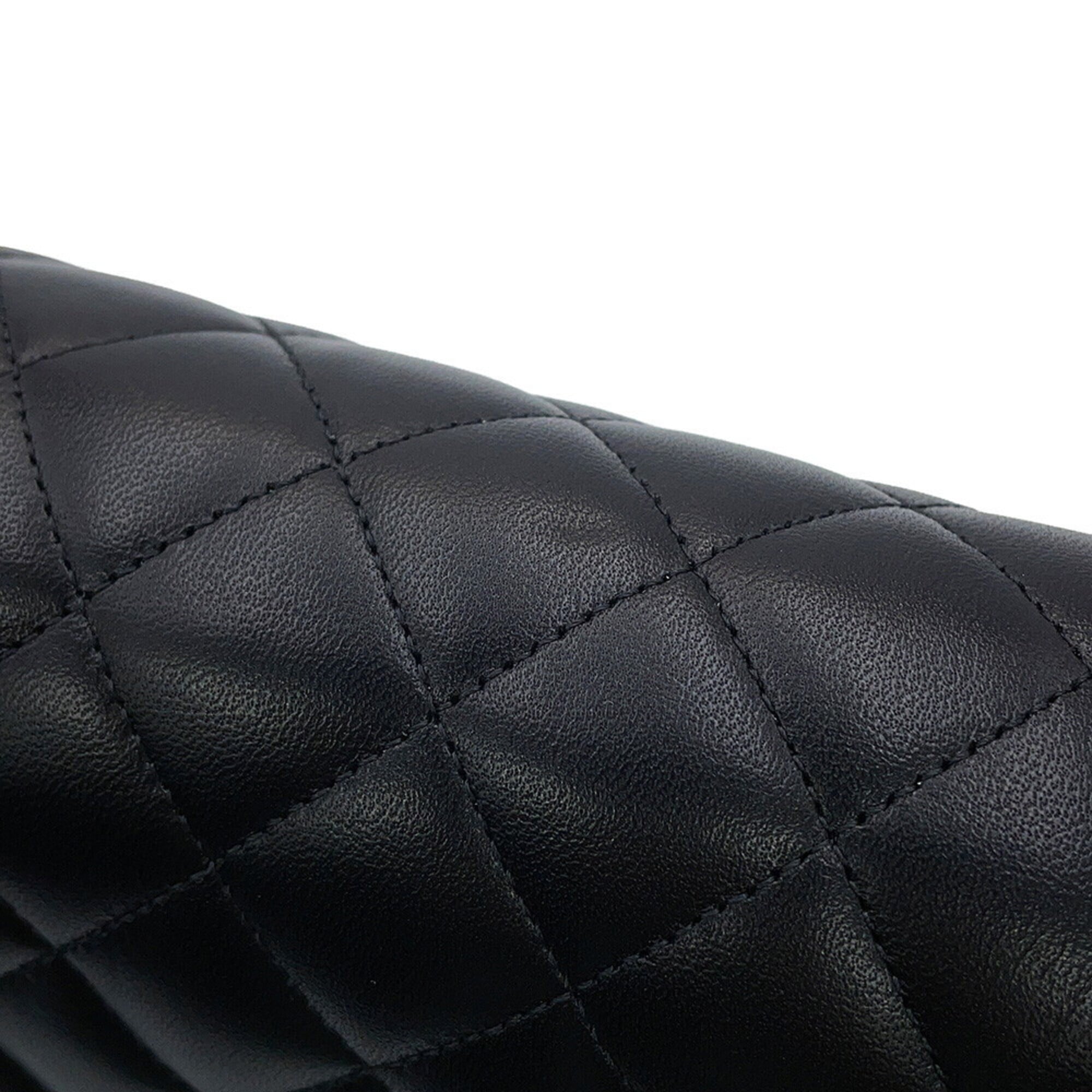 Chanel Black Leather Handbag Shoulder Bag (Pre-Owned)
