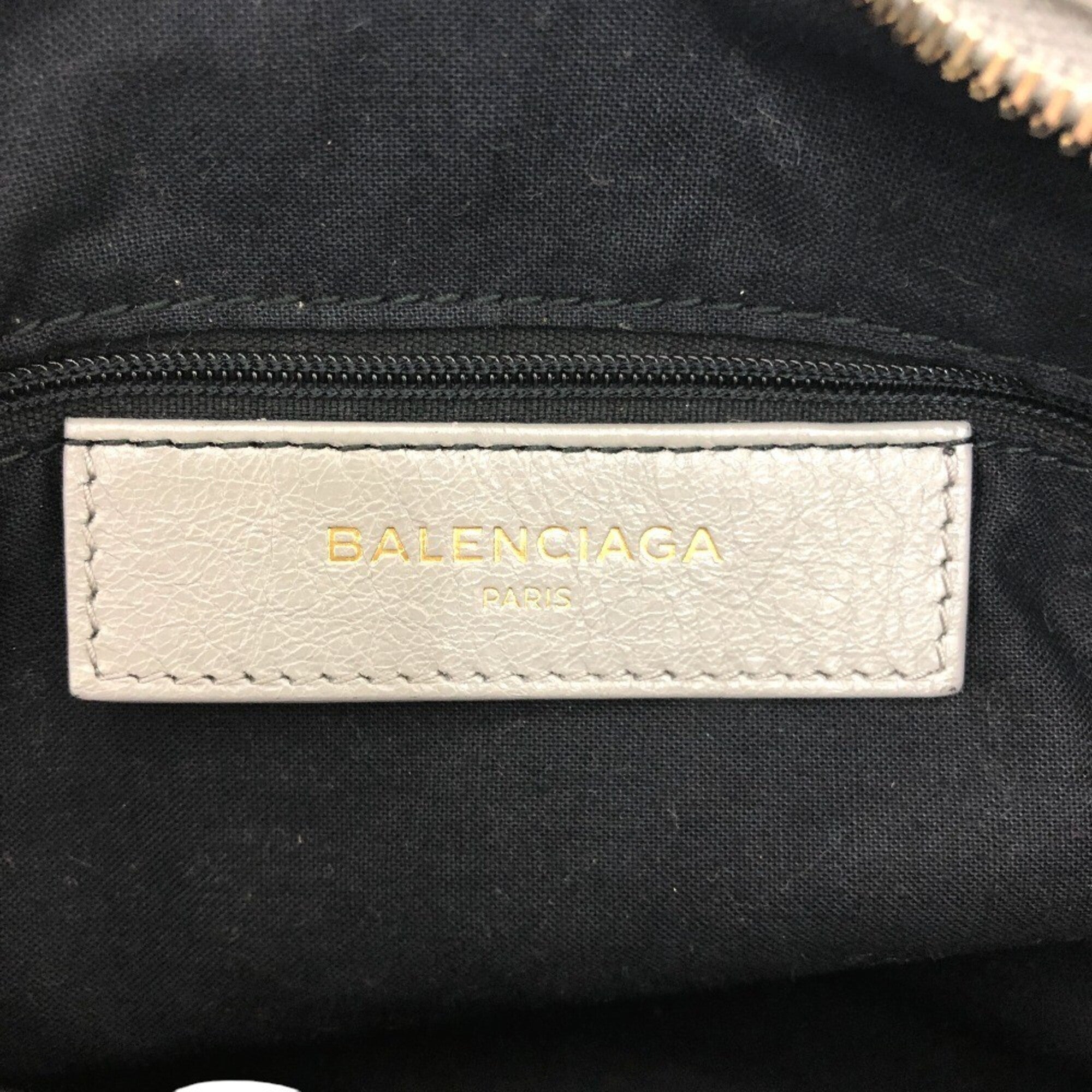 Balenciaga Gray Leather Handbag Shoulder Bag (Pre-Owned)