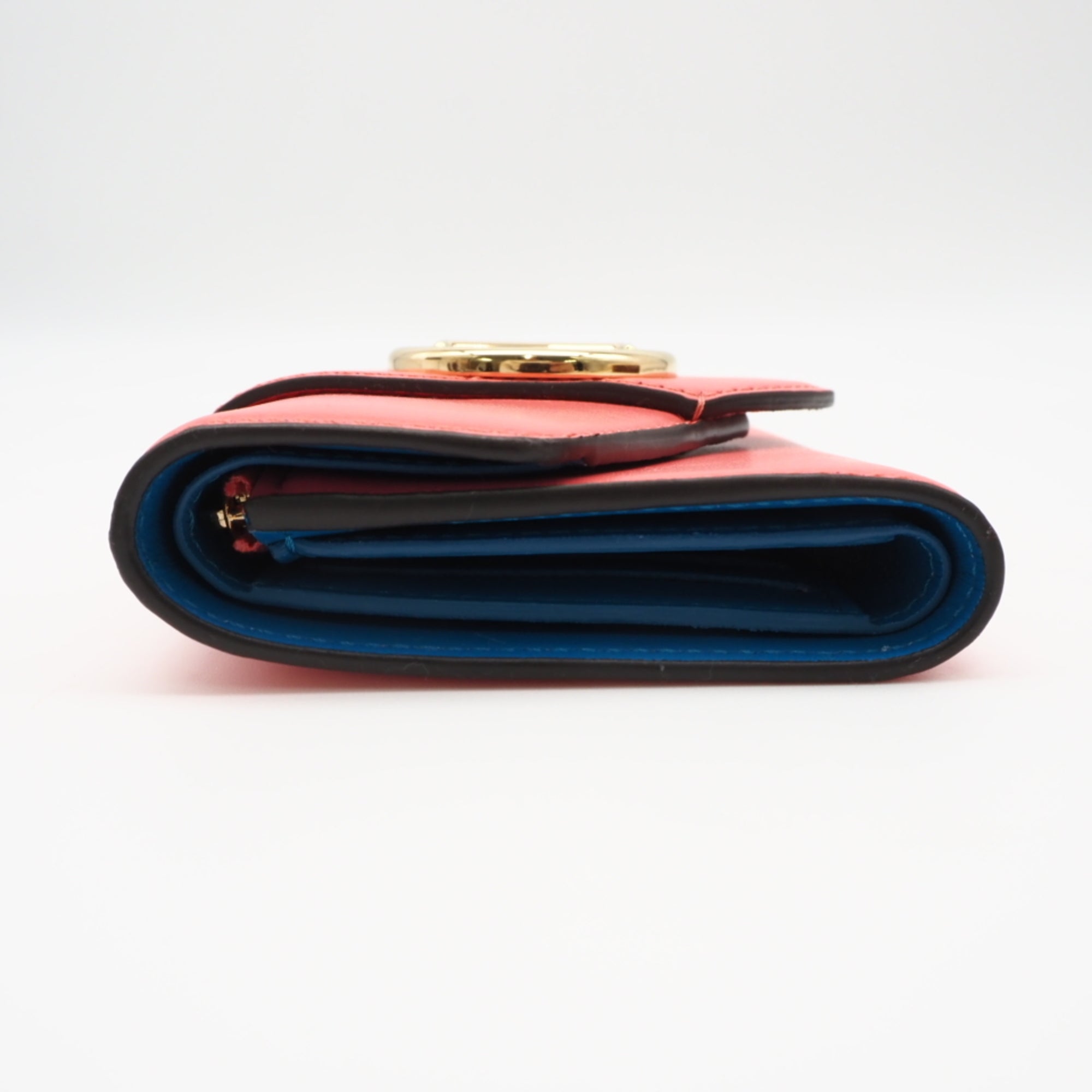Louis Vuitton Blue Pink Leather Wallet (Tri-Fold) (Pre-Owned)