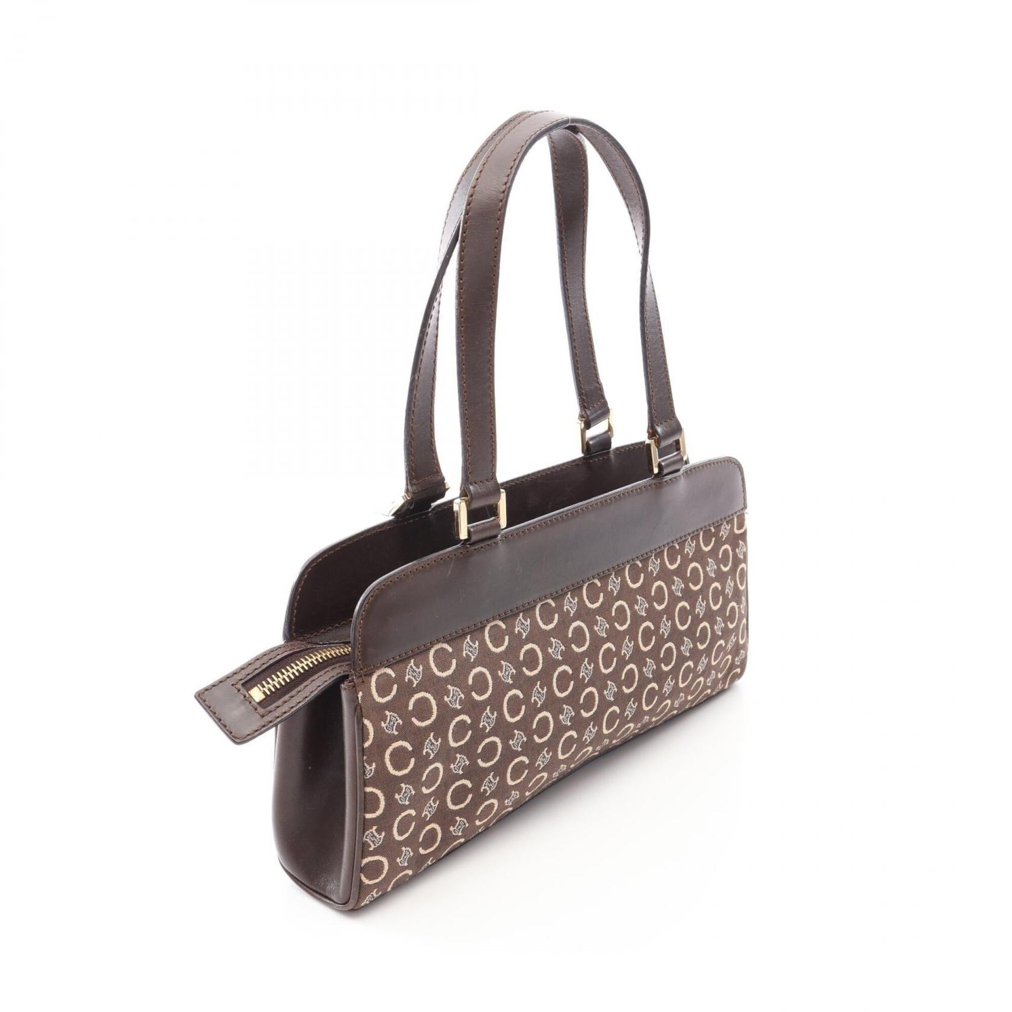 Celine Brown Canvas Leather Handbag (Pre-Owned)