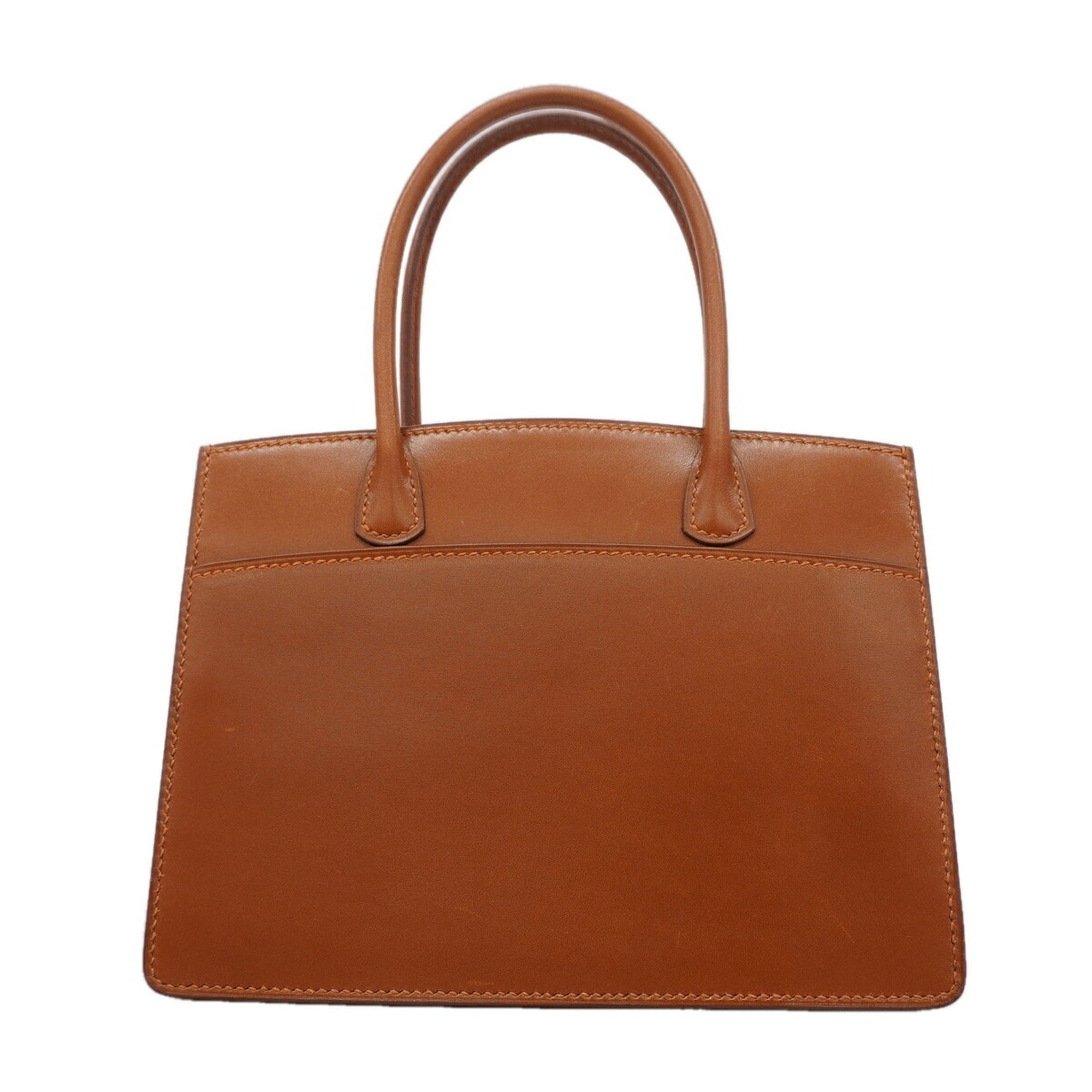 Hermes Noisette Box Calf Leather Handbag (Pre-Owned)