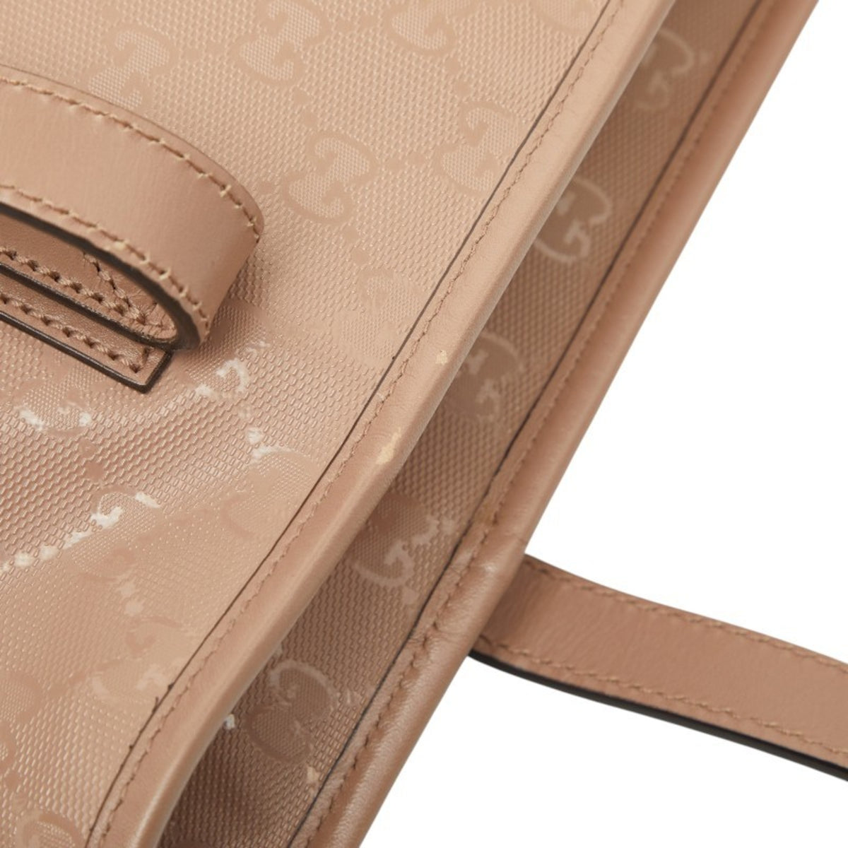 Gucci Beige Gg Imprimé Pvc Leather Handbag Tote Bag (Pre-Owned)