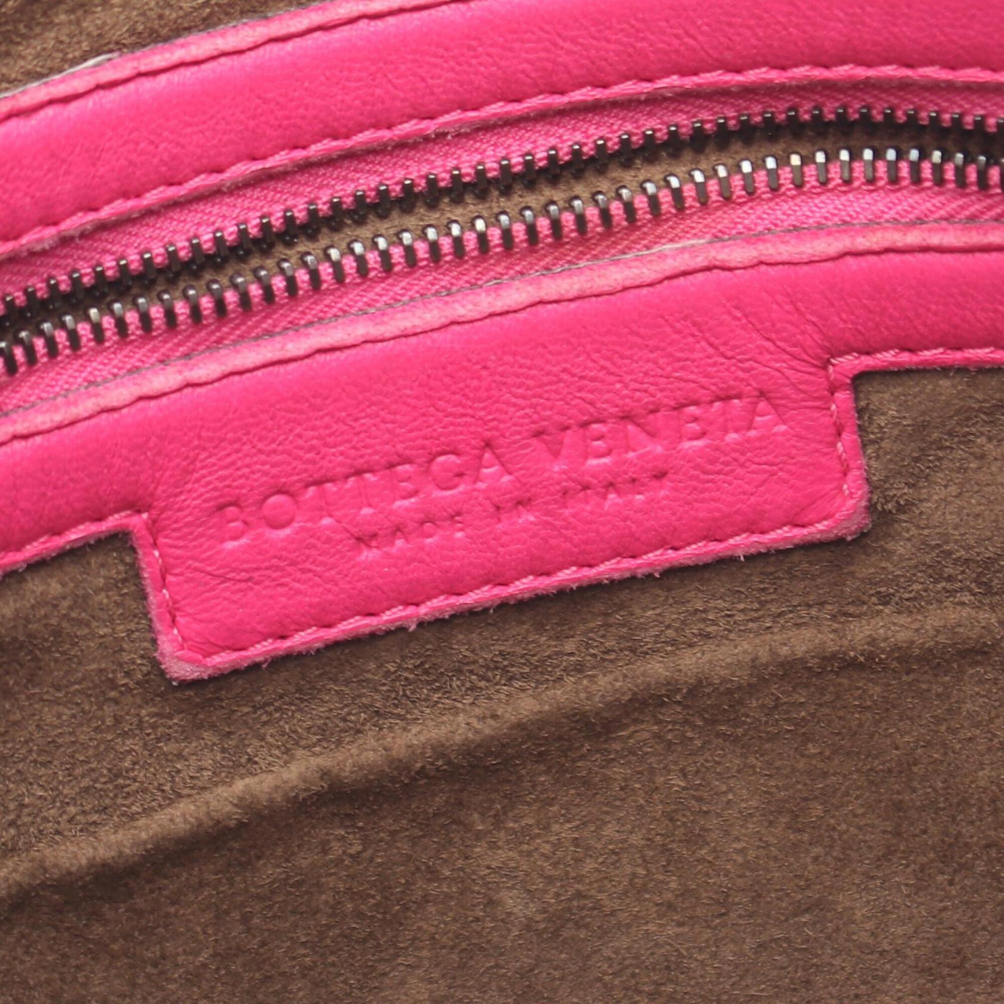 Bottega Veneta Intrecciato Pink Leather Handbag Shoulder Bag (Pre-Owned)