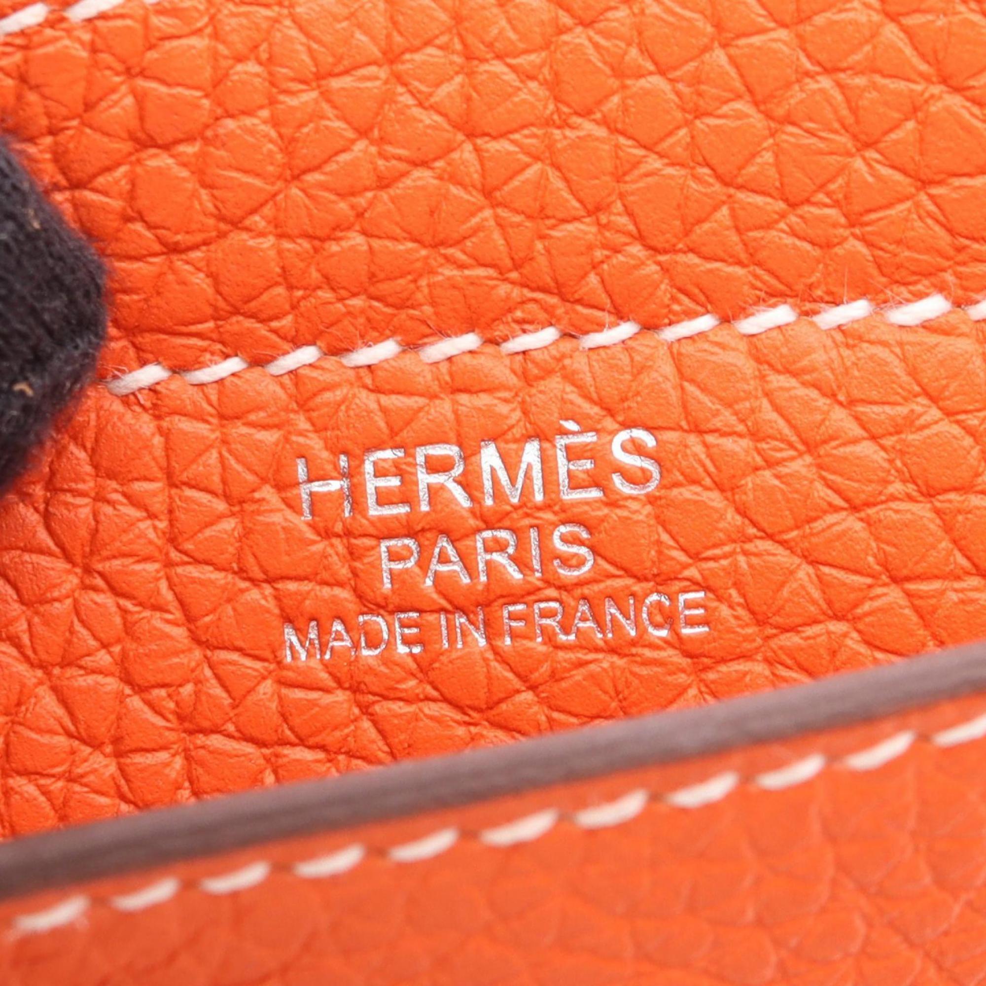 Hermes Orange Taurillon Clemence Leather Leather Tote Bag (Pre-Owned)