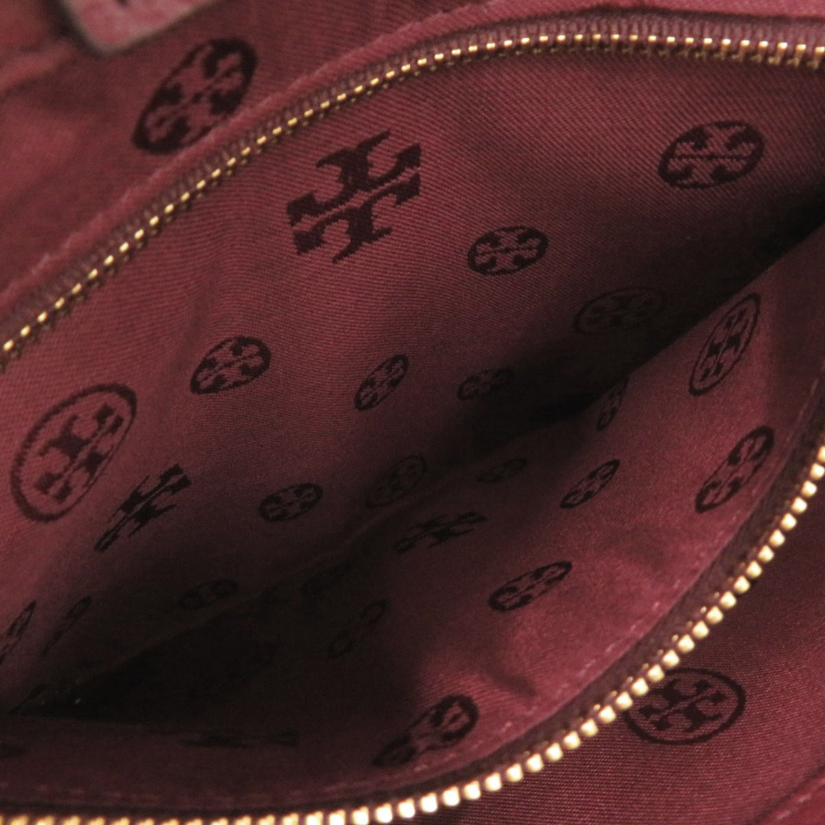 Tory Burch Bordeaux Leather Handbag Shoulder Bag (Pre-Owned)