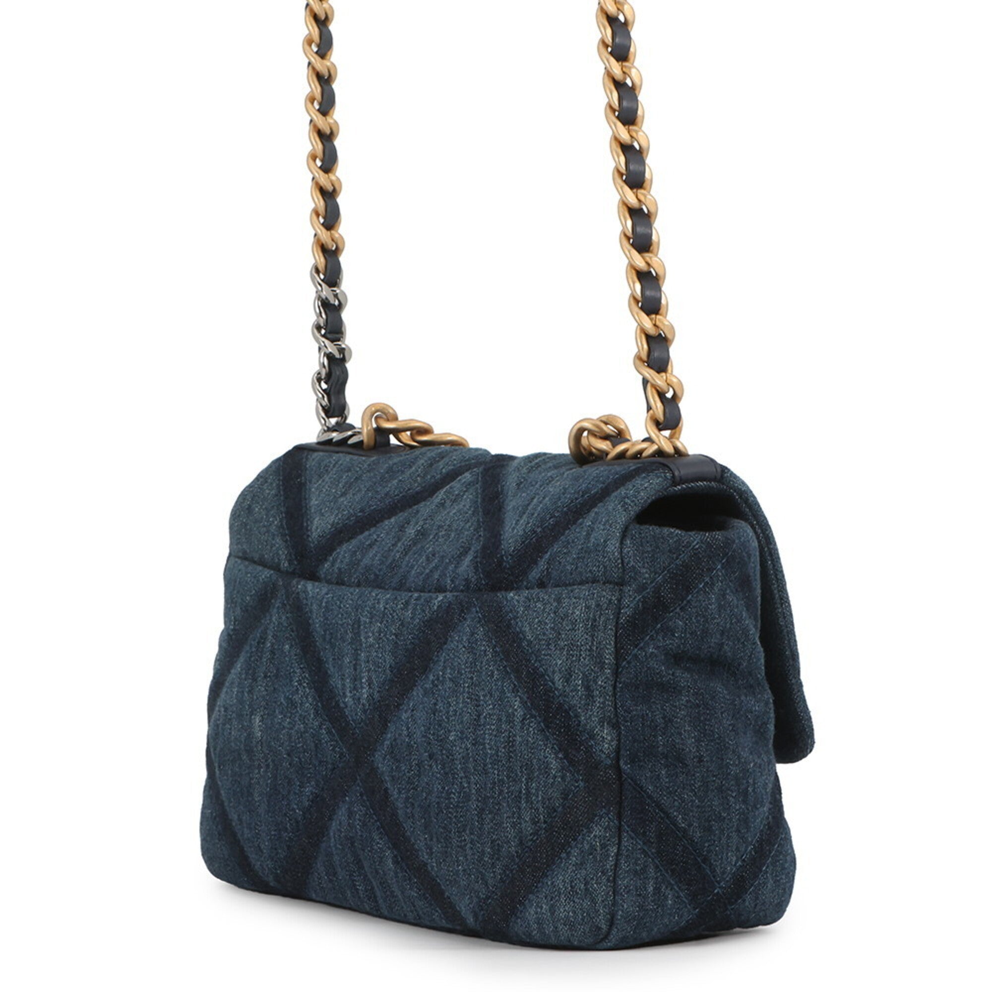 Chanel Blue Denim Handbag Shoulder Bag (Pre-Owned)