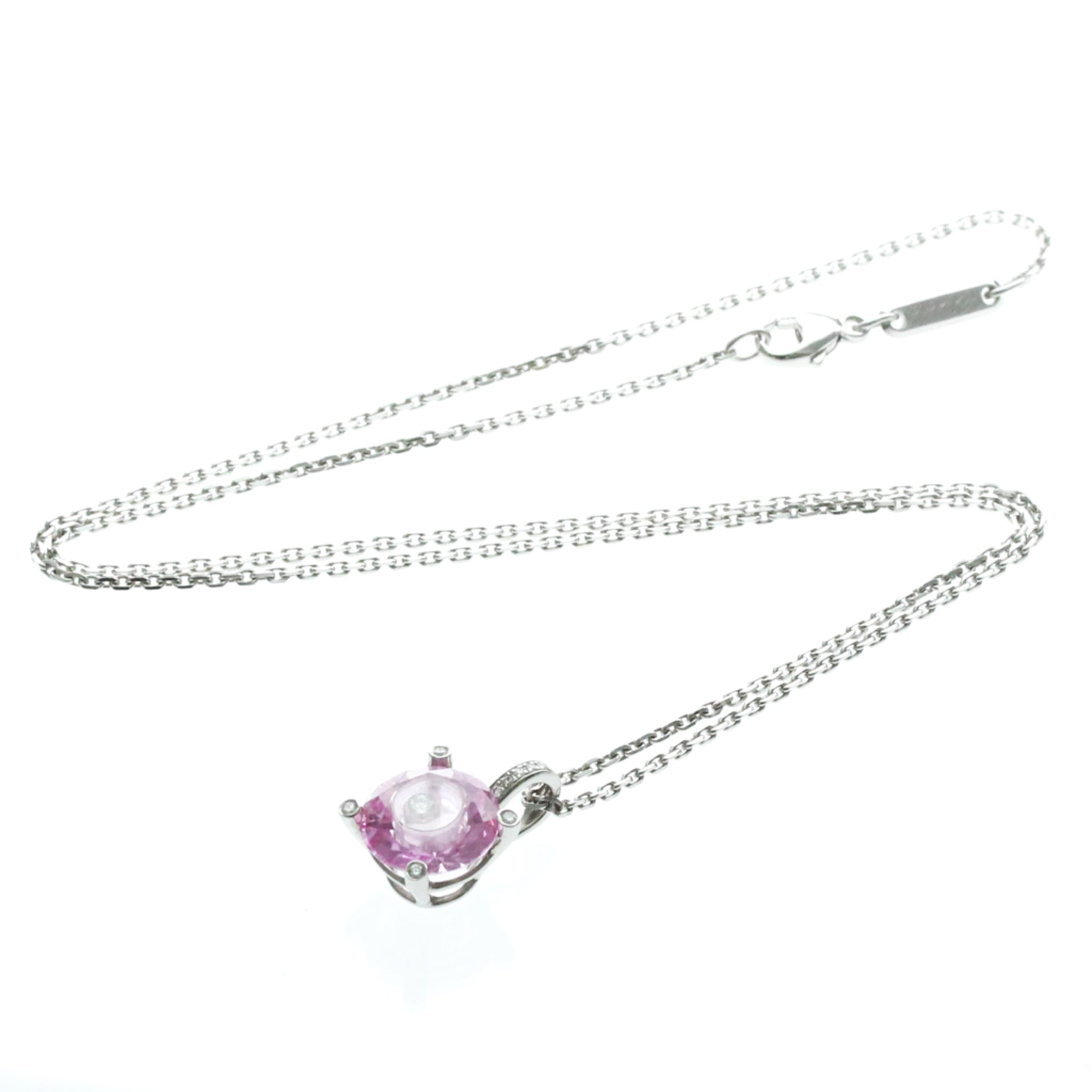 Chopard Happy Diamonds 5 Diamond Round Pendant 18K White Gold With Diamonds Silver White_Gold Necklace Jewelry (Pre-Owned)