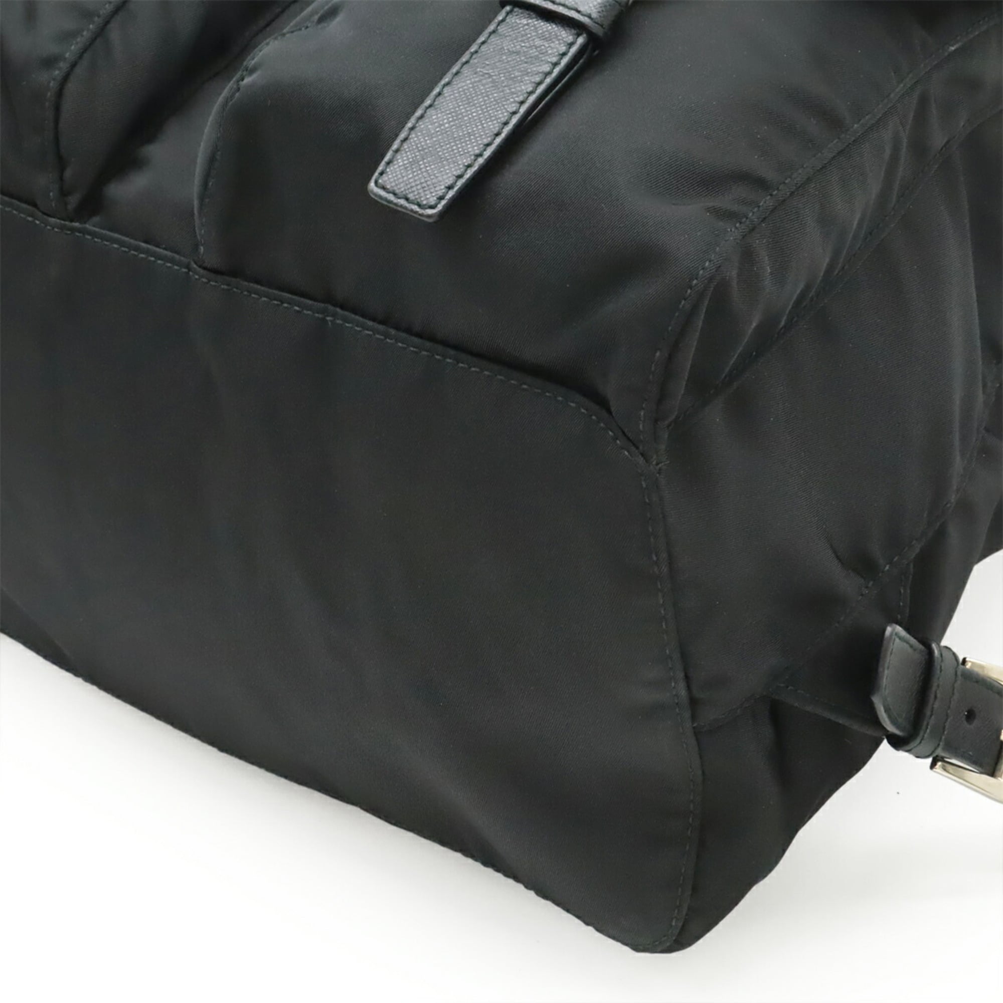 Prada Black Nero Nylon Leather Backpack (Pre-Owned)